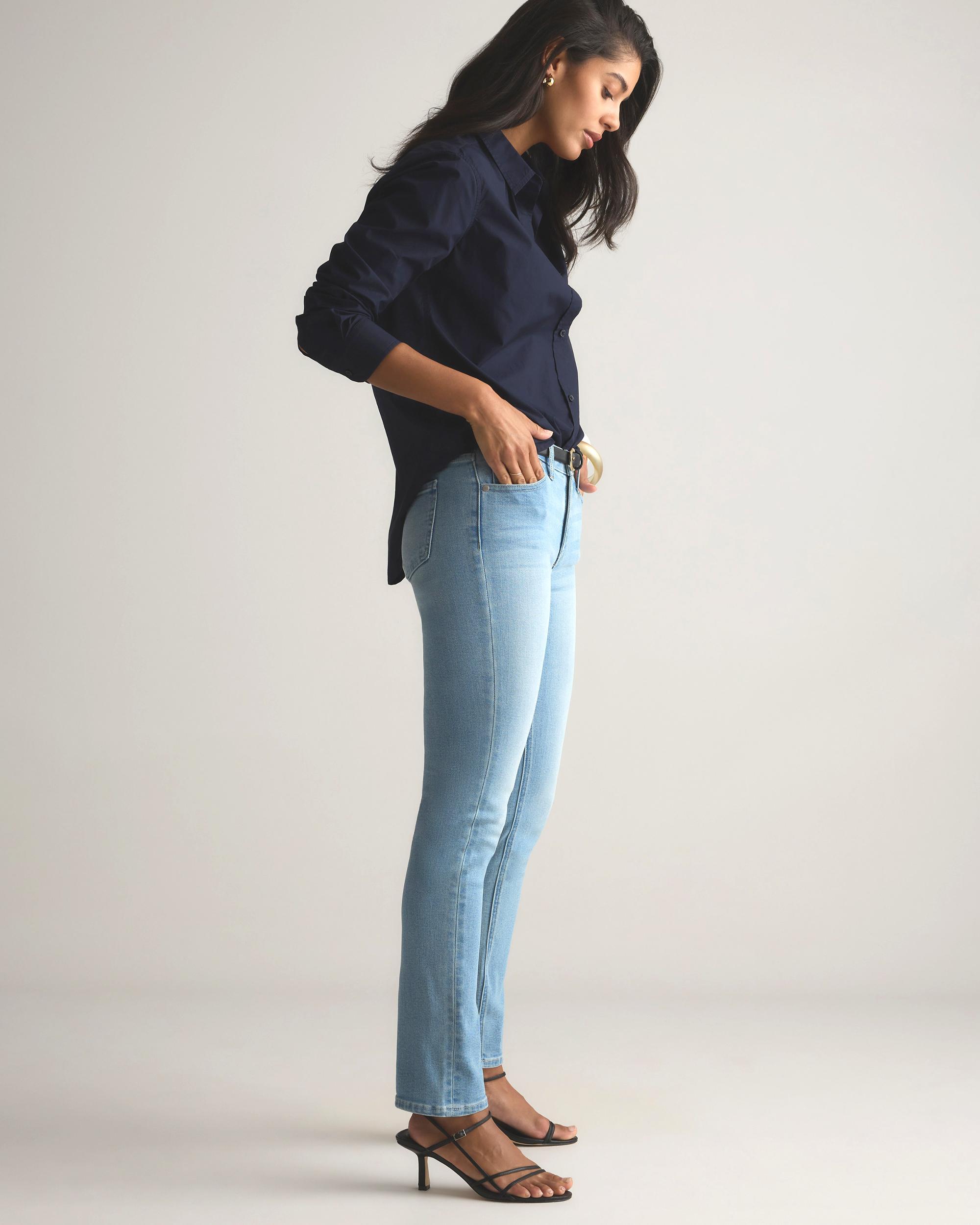Quince | Women's Luna Stretch Slim Straight Jeans Organic Cotton Product Image