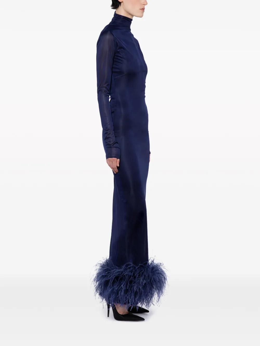 Luna feather-trim gown Product Image