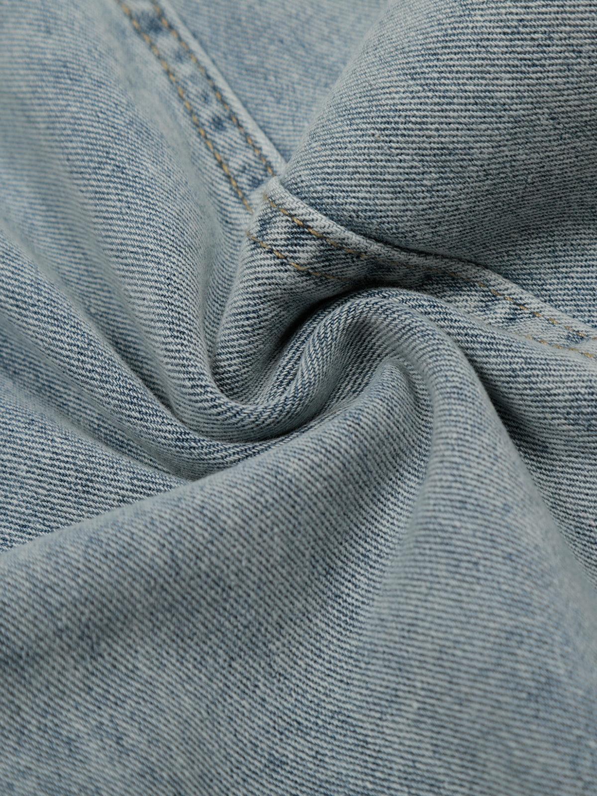 Aelfric Eden Button Patchwork Washed Baggy Jeans Product Image