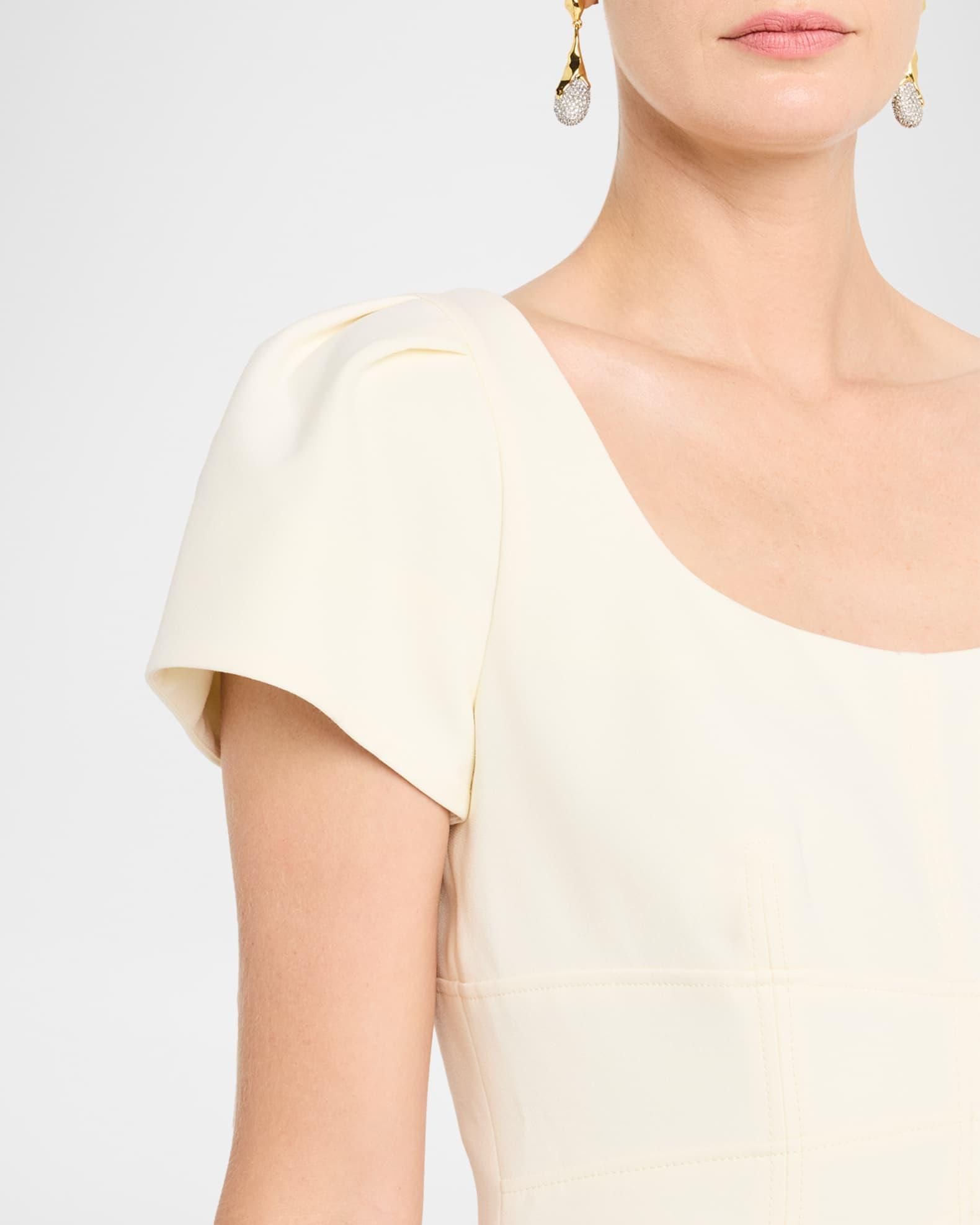 Square-Neck Short-Sleeve Mini Day Dress Product Image