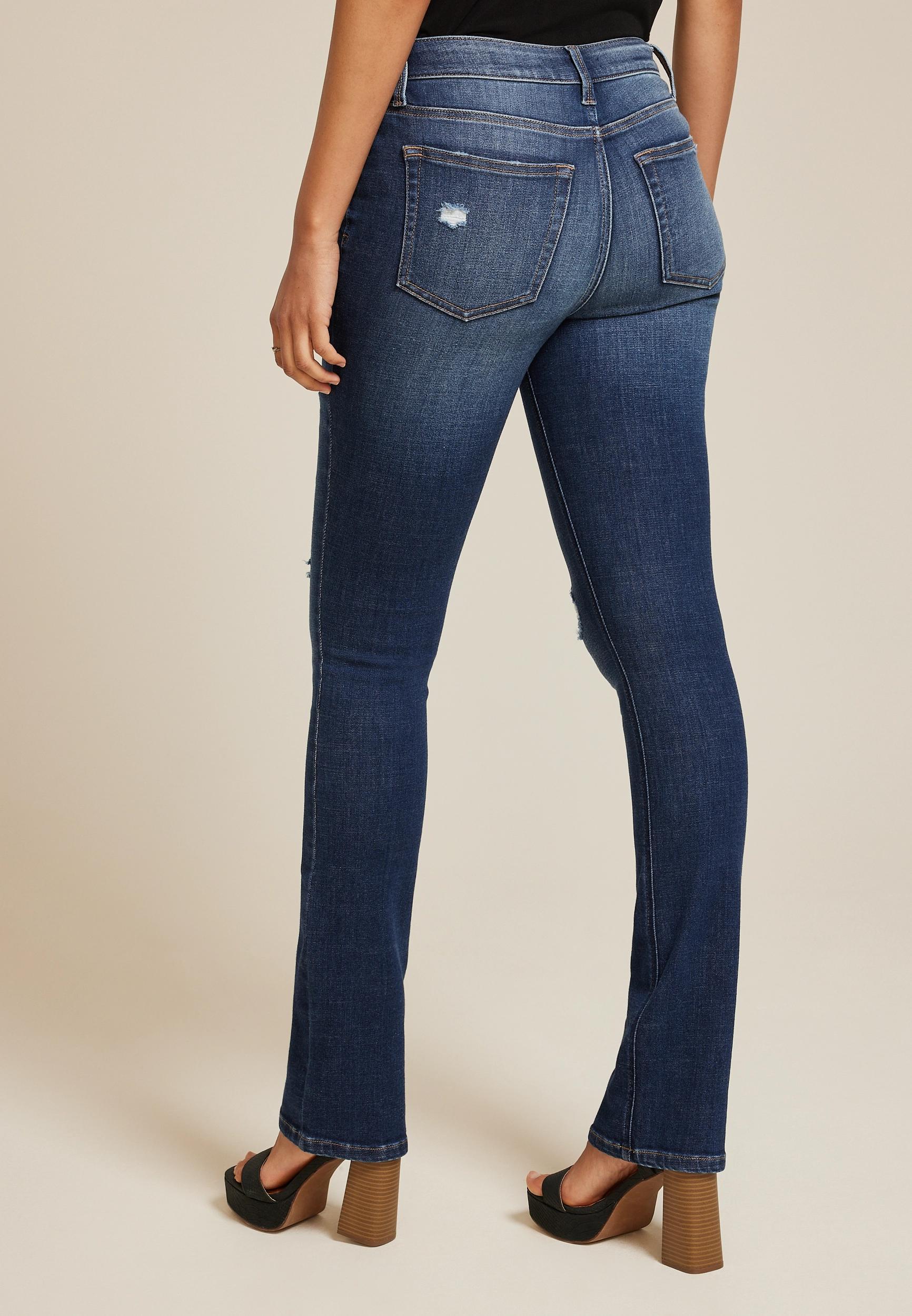 edgely™ Mid Rise Ripped Slim Boot Jean Product Image