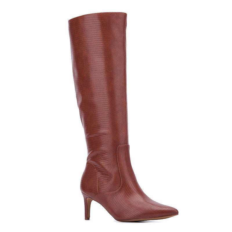 New York & Company Piper Women's Faux-Lizard Boots, Size: 11, Red Lizard Product Image