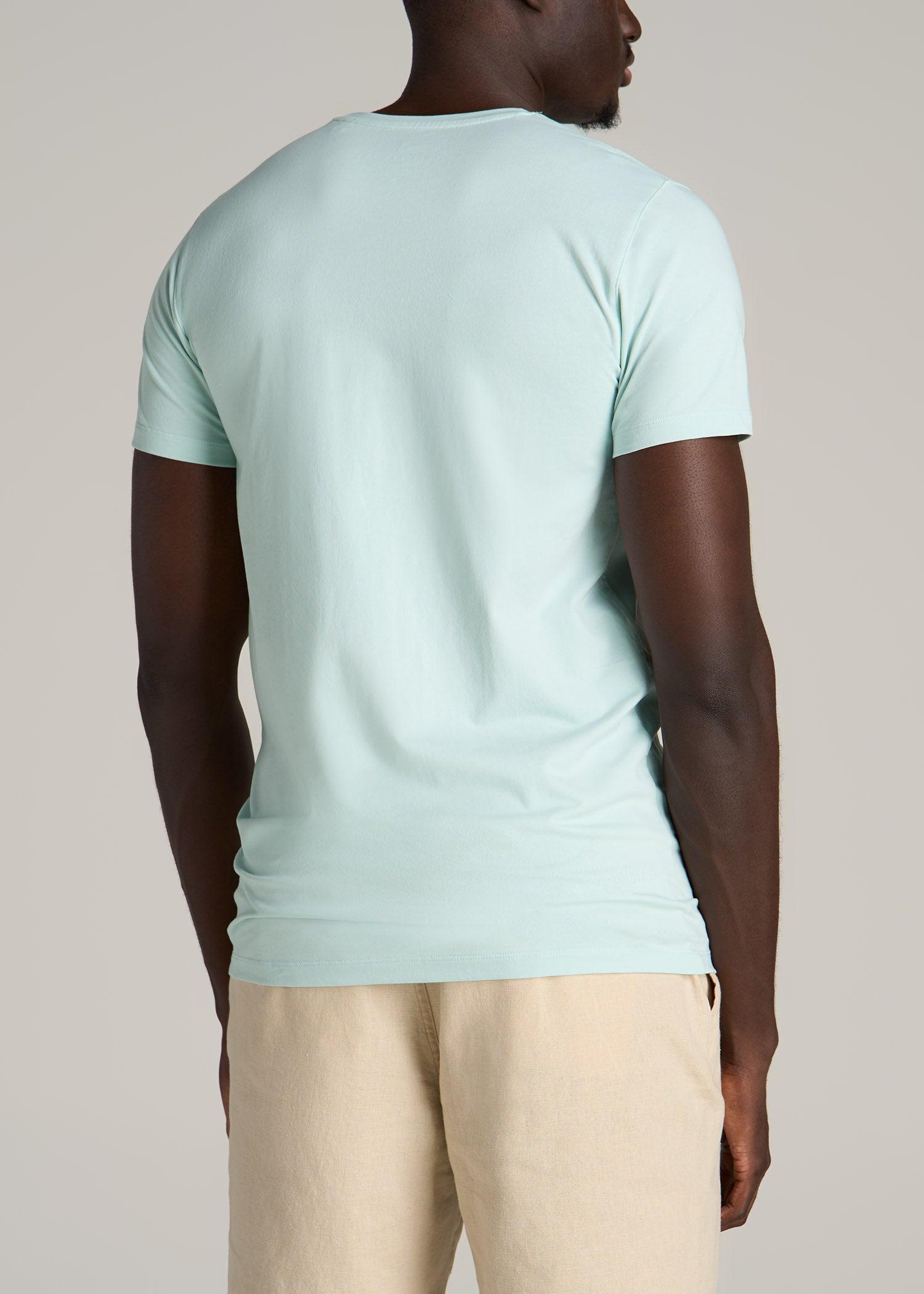 Stretch Cotton MODERN-FIT T-Shirt for Tall Men in Mint Product Image