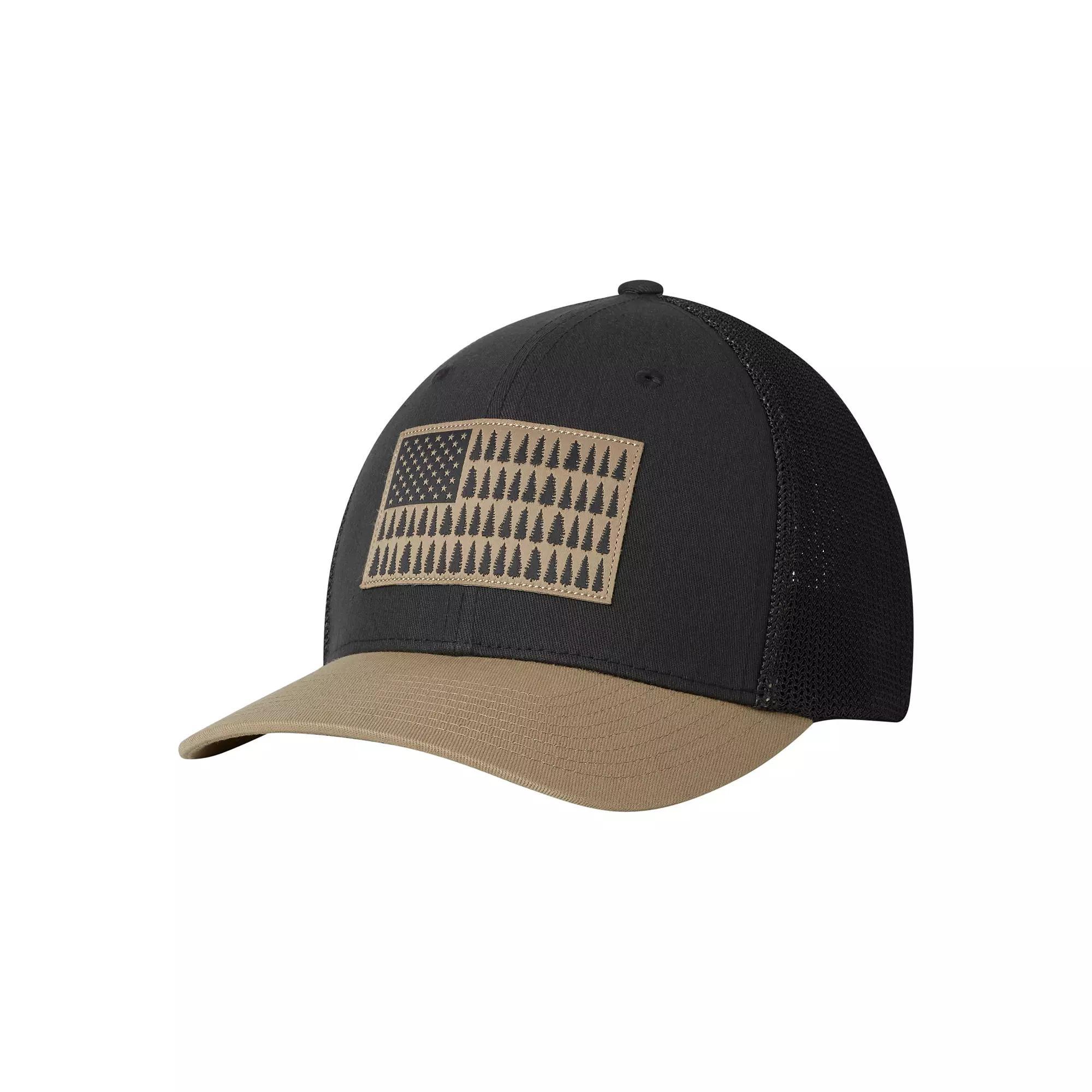 Men's Columbia FlexFit Mesh Tree Flag Fitted Cap, Size: Small/Medium, Shark British Product Image