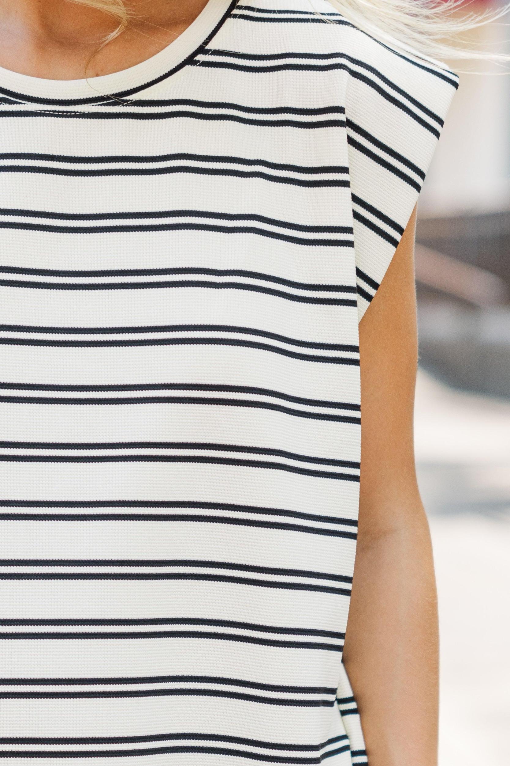 Just The Trick Cream Striped Dress Female Product Image