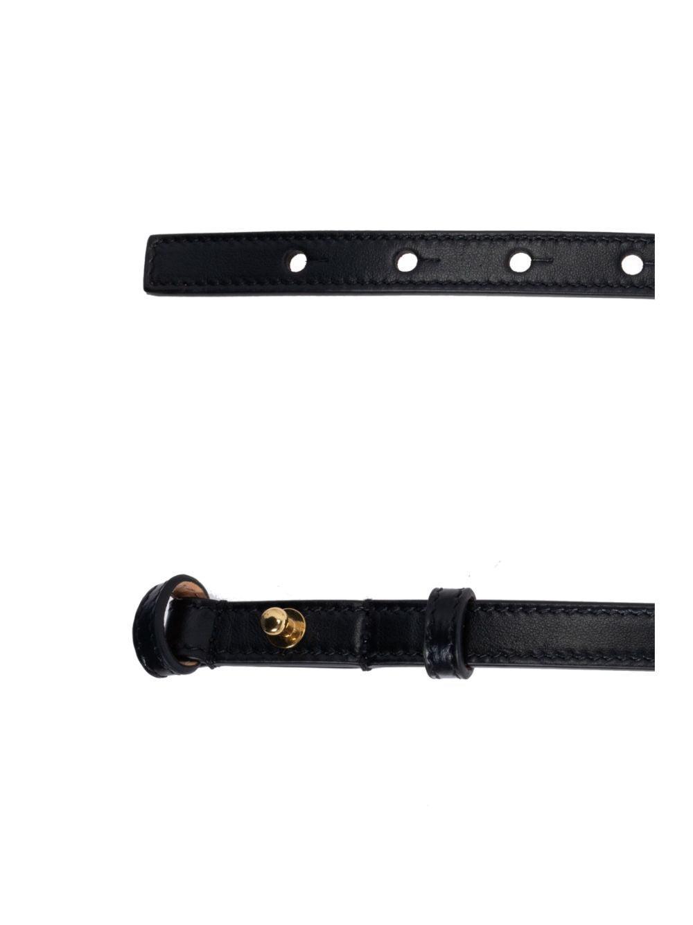 CHLOÉ Iconic Leather Belt Gold-tone Hardware In Black Product Image