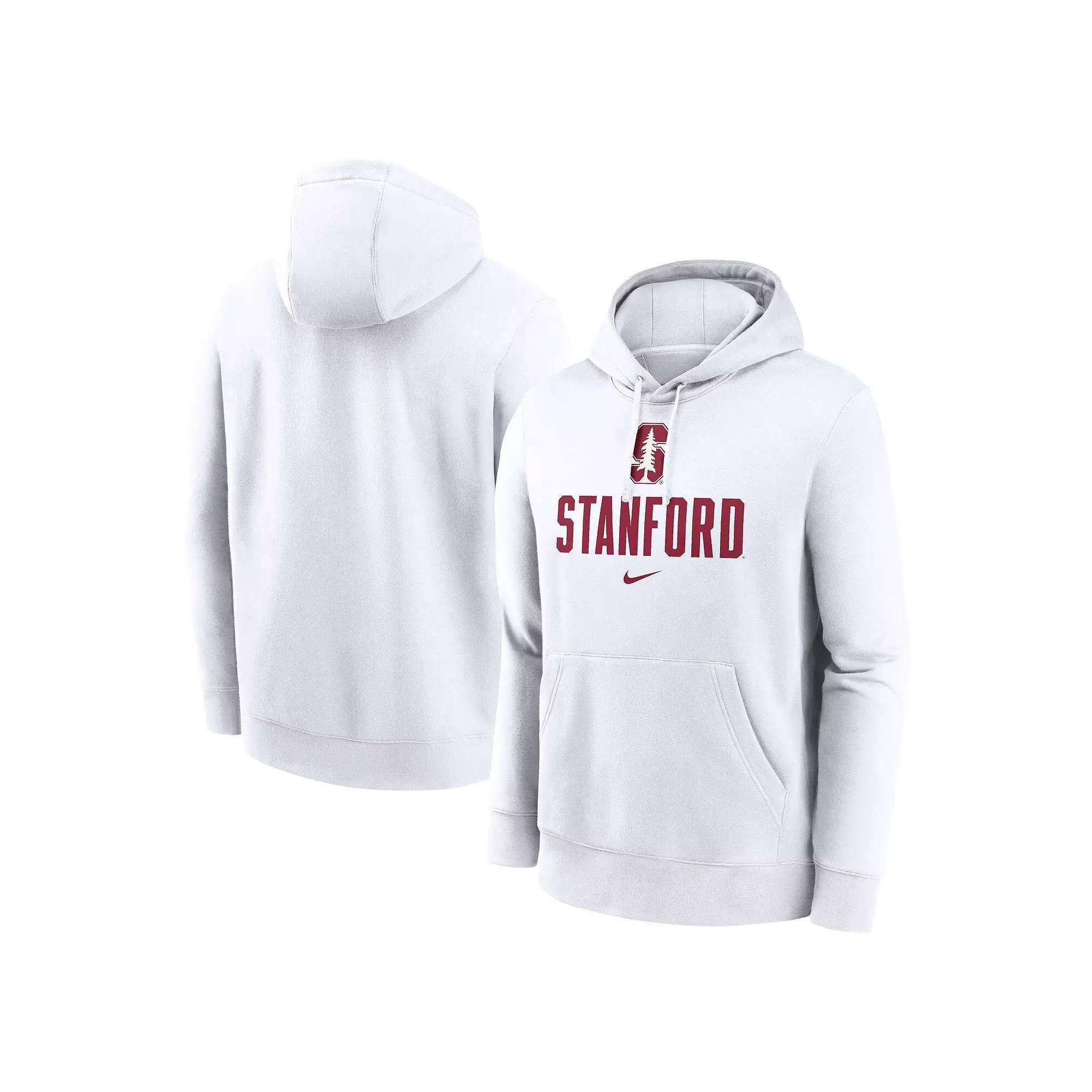 Men's Nike White Stanford Cardinal Primetime Club Fleece Pullover Hoodie, Size: Small Product Image