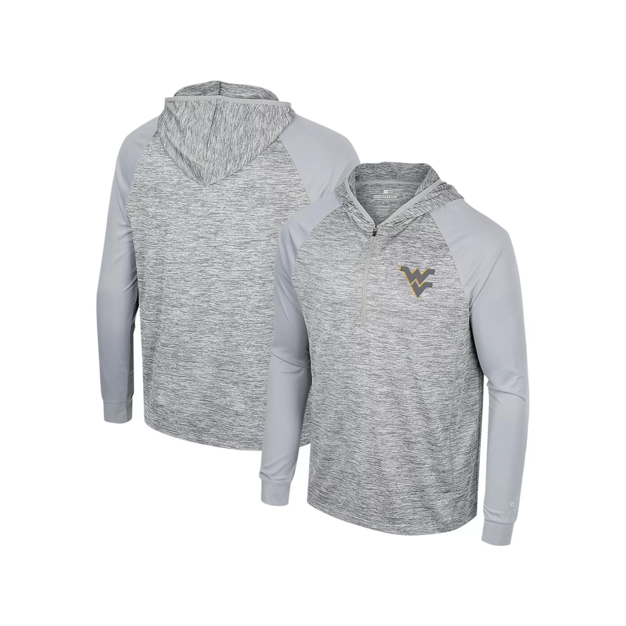 Men's Colosseum Gray Virginia Tech Hokies Cybernetic Raglan Quarter-Zip Hooded Top, Size: 2XL, Grey Product Image