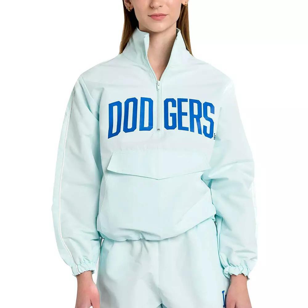 Women's Lusso Light Blue Los Angeles Dodgers Parker Half-Zip Jacket, Size: Large Product Image