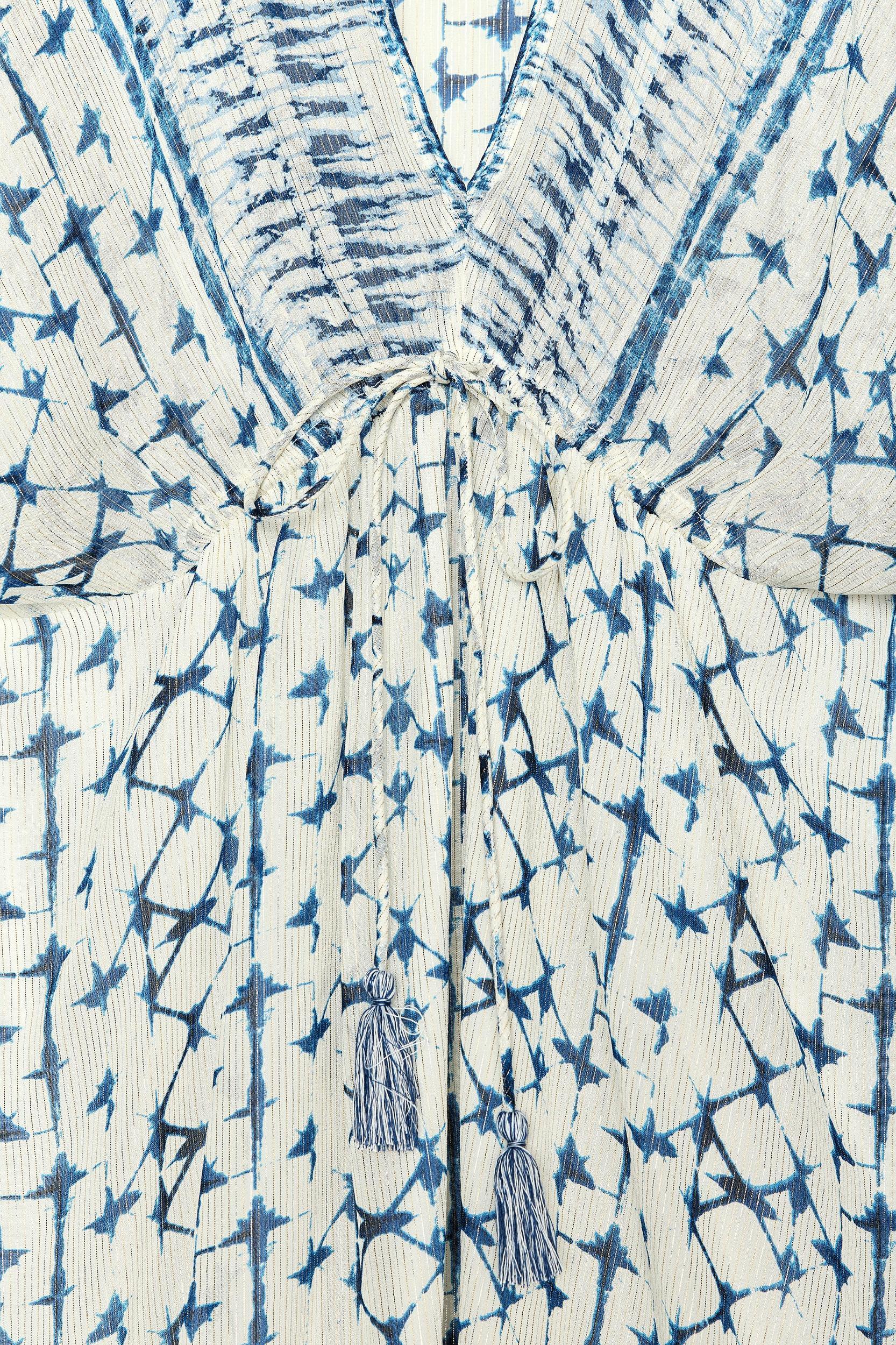 METALLIC THREAD PRINT DRESS Product Image