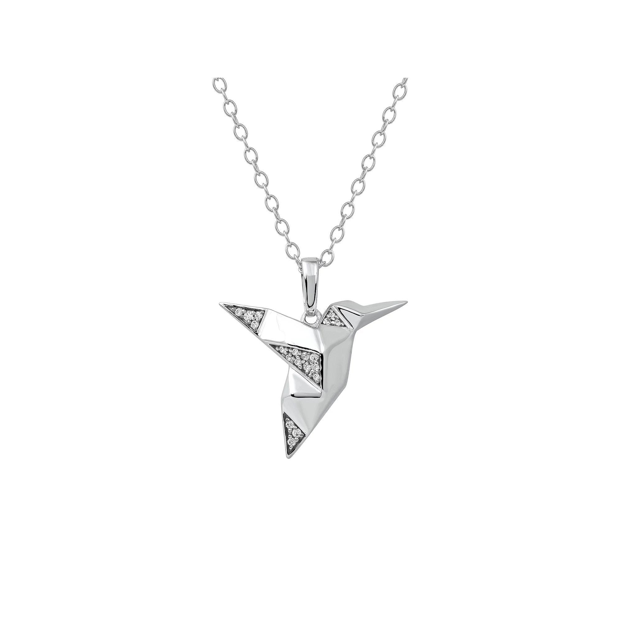 DeCouer Sterling Silver Diamond Accent Bird Pendant Necklace, Women's, Size: 18", Silver Tone Product Image