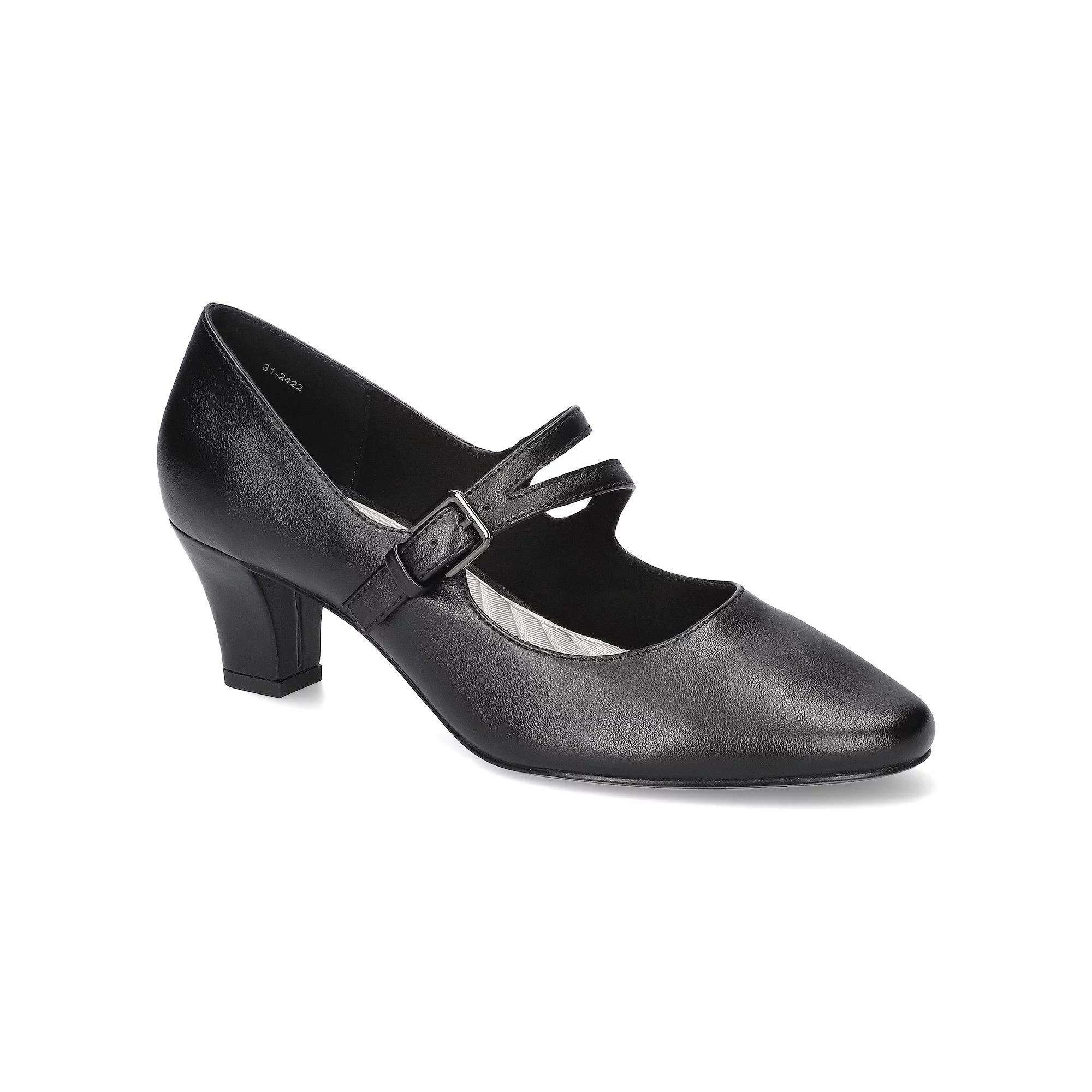 Women's Meryl by Easy Street Asymmetrical Mary Jane Pumps, Size: 7.5 XW, Black Product Image