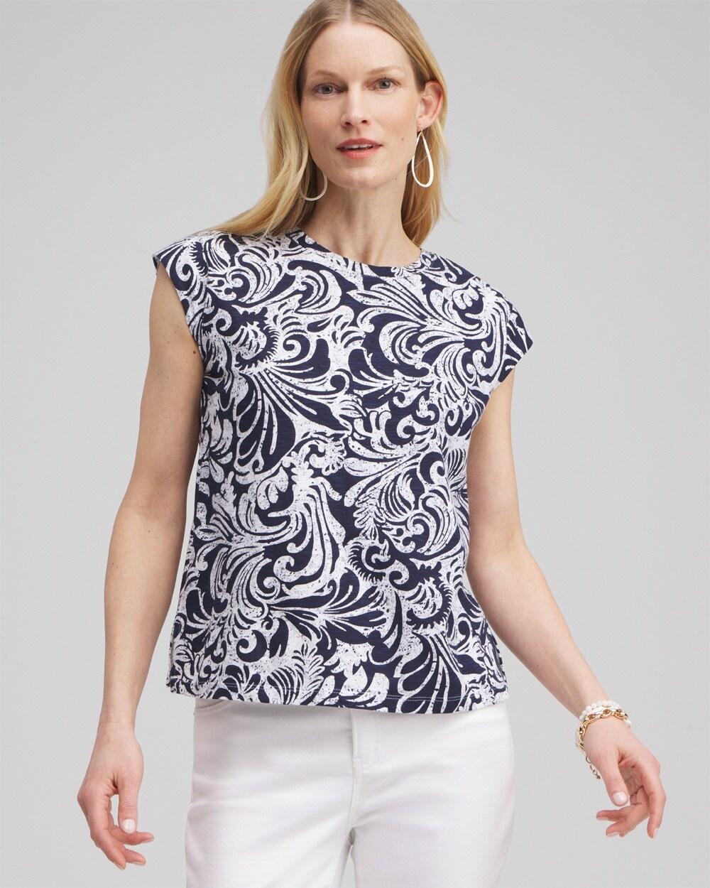 Paisley Cap Sleeve Tee Product Image