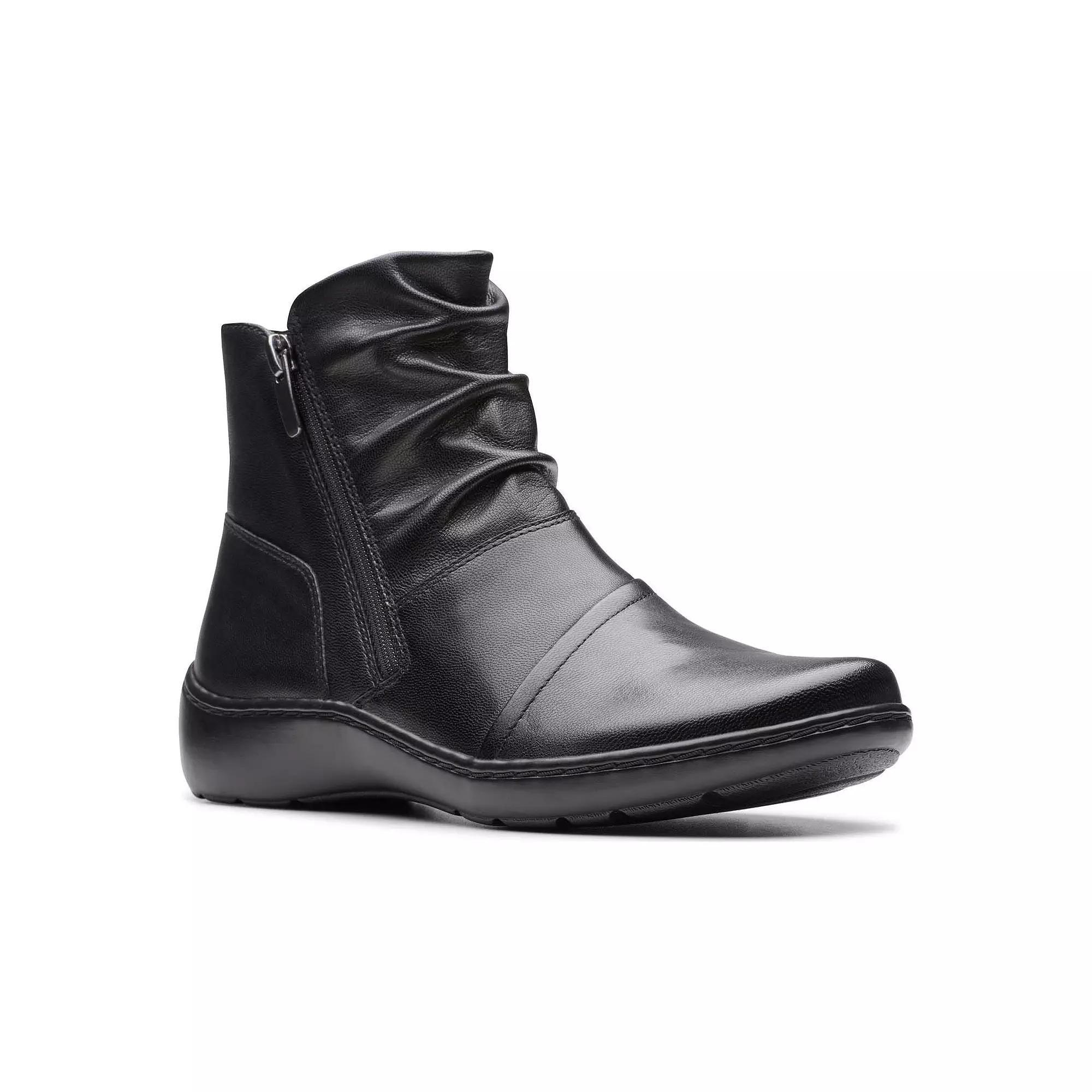 Clarks® Cora Pace Women's Leather Boots, Size: 6.5, Black Product Image