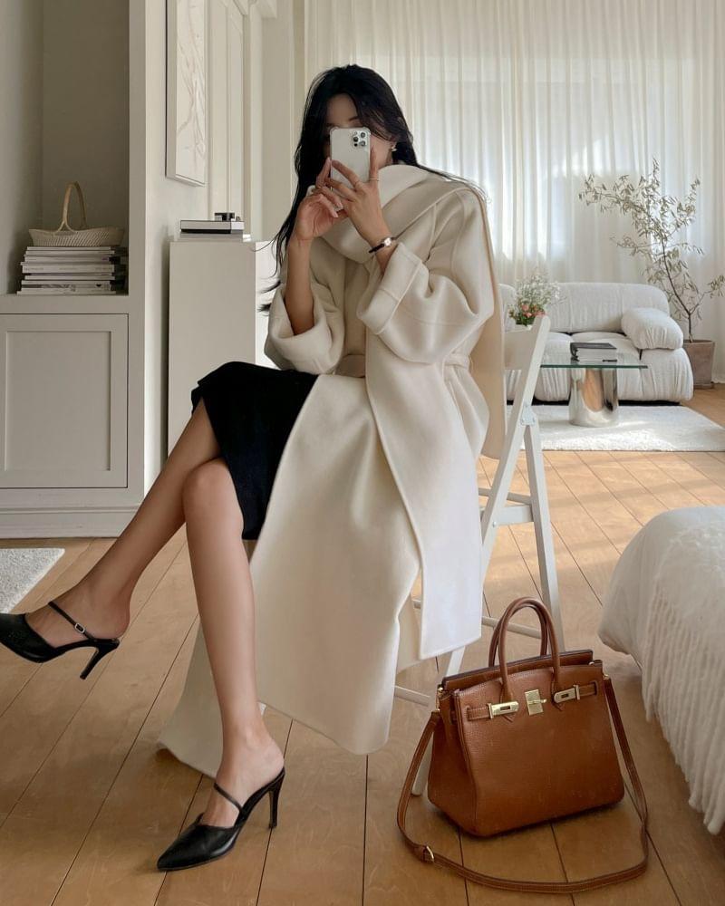 Plain Tie-Front Coat Product Image
