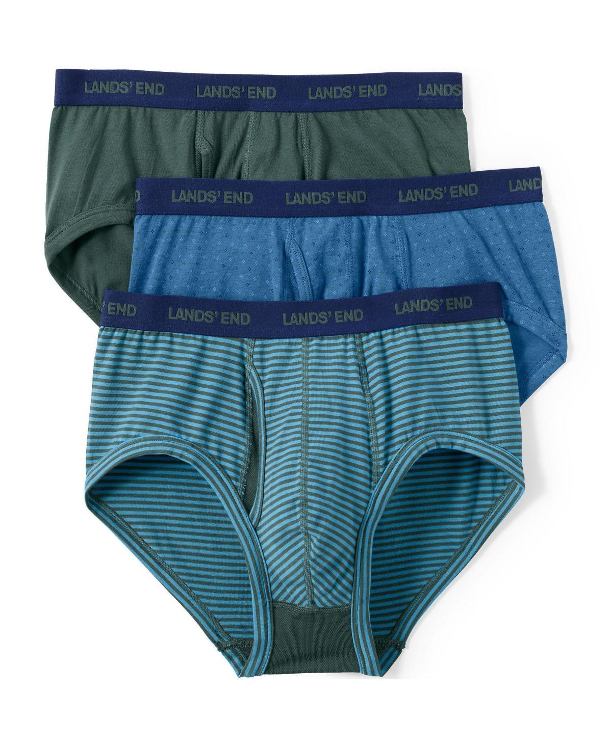 Men's Lands' End 3-Pack Comfort Briefs, Size: Medium, Black Gray Product Image