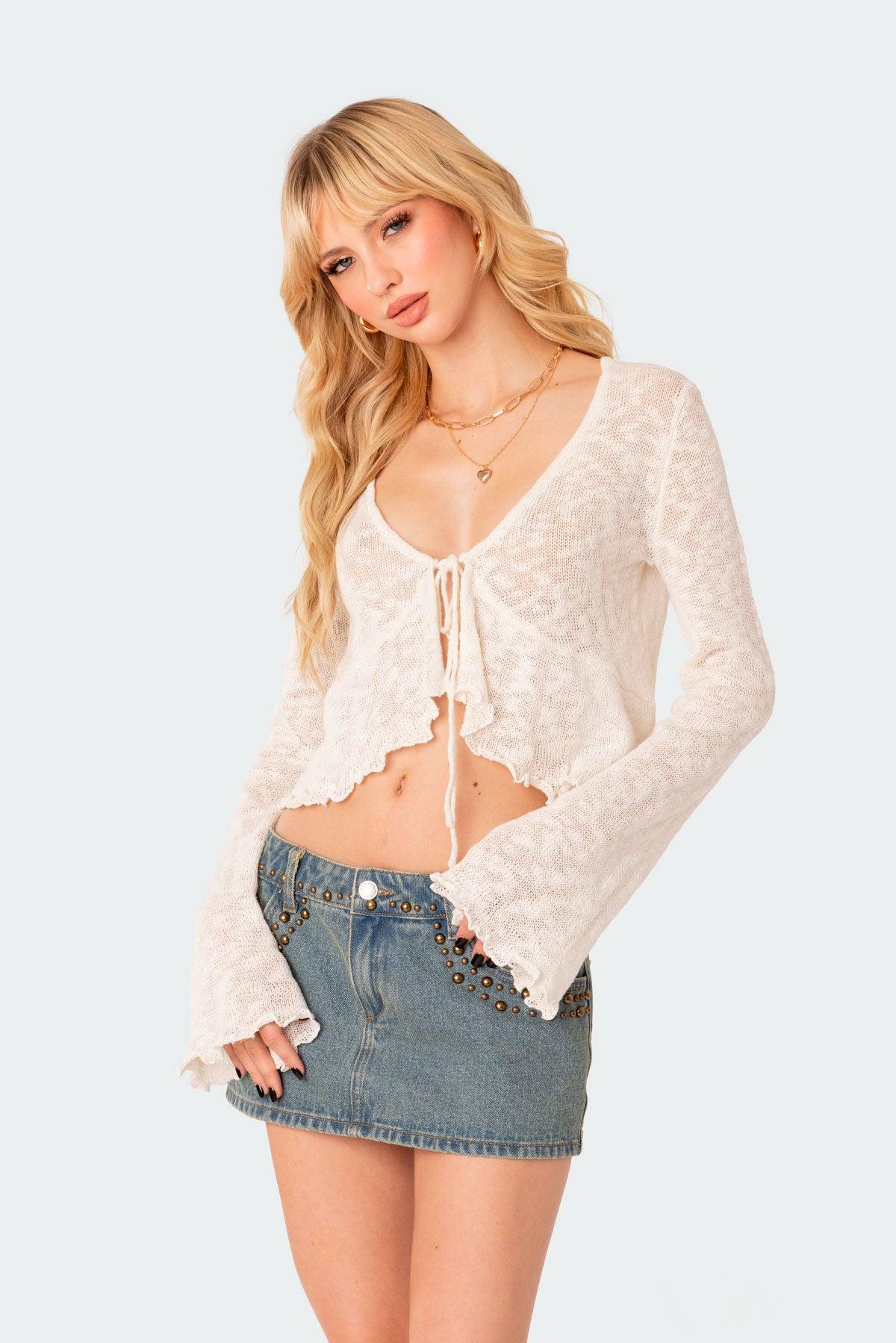 Luka Tie Front Knit Top Product Image