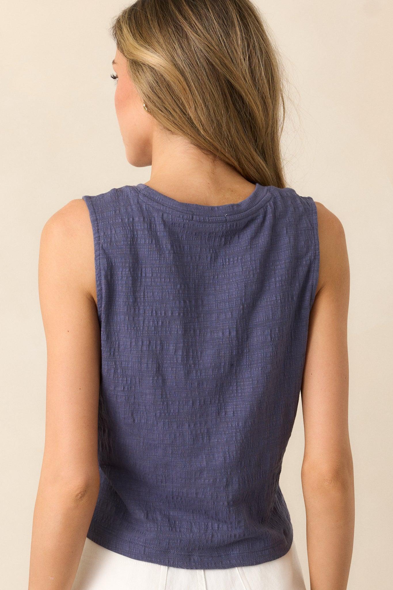 Z Supply Worn Blue Sloane Textured Slub Top Product Image