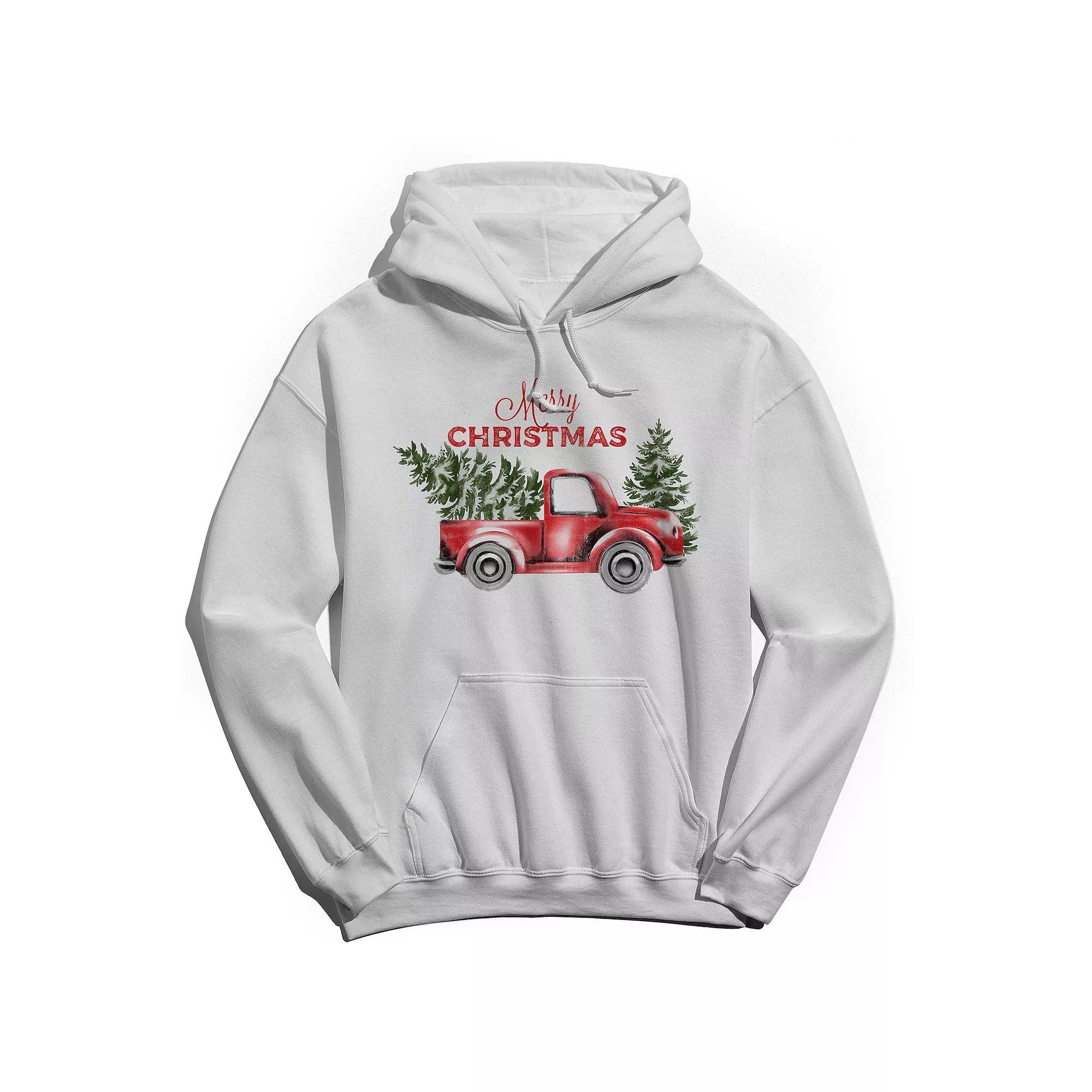 Men's Merry Christmas Hoodie, Women's, Size: Medium, White Product Image