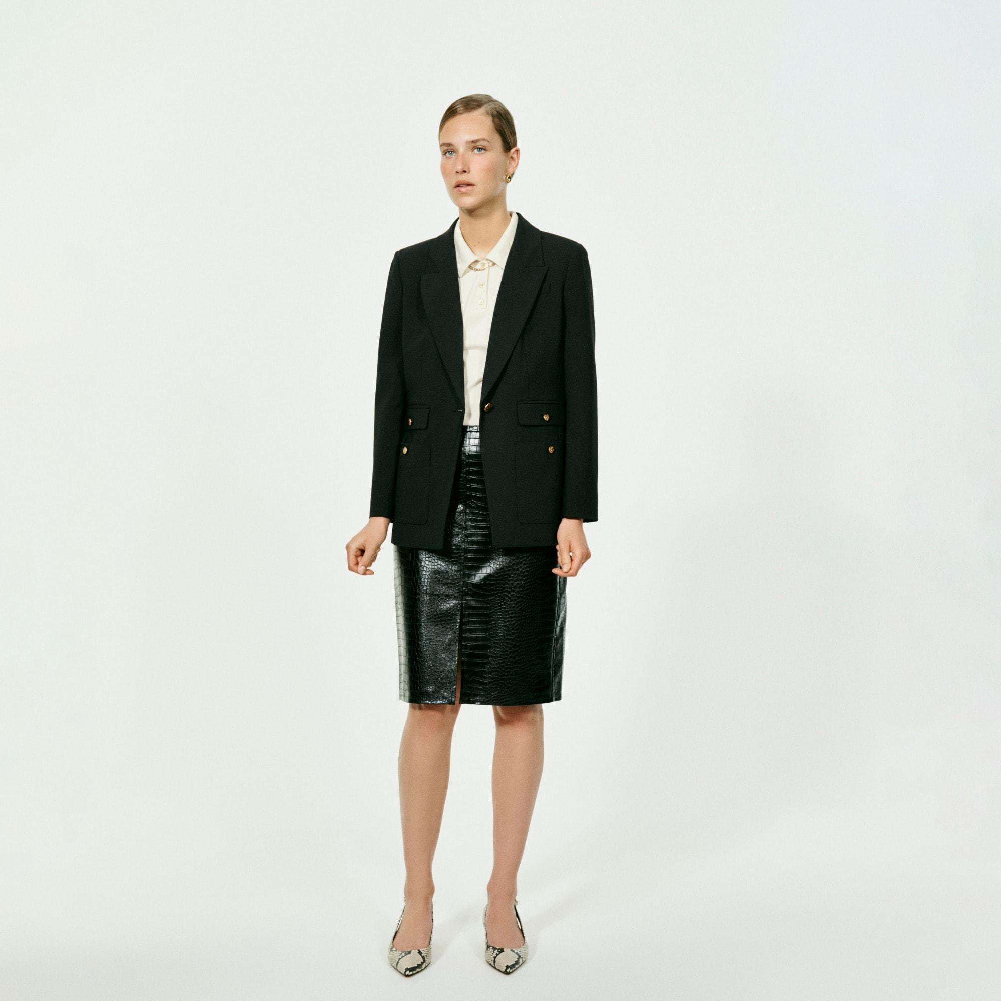 Pencil skirt in croc-embossed faux leather Product Image