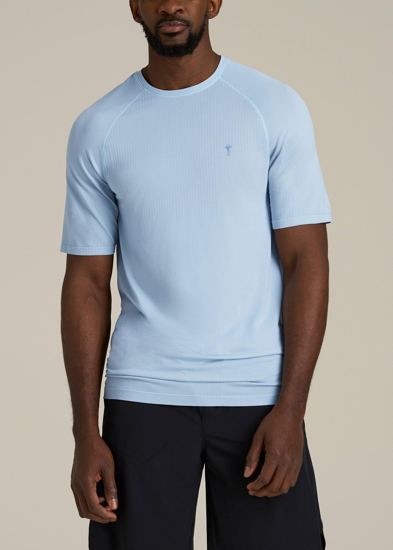 Vented Training Top for Tall Men in Ice Blue Male Product Image