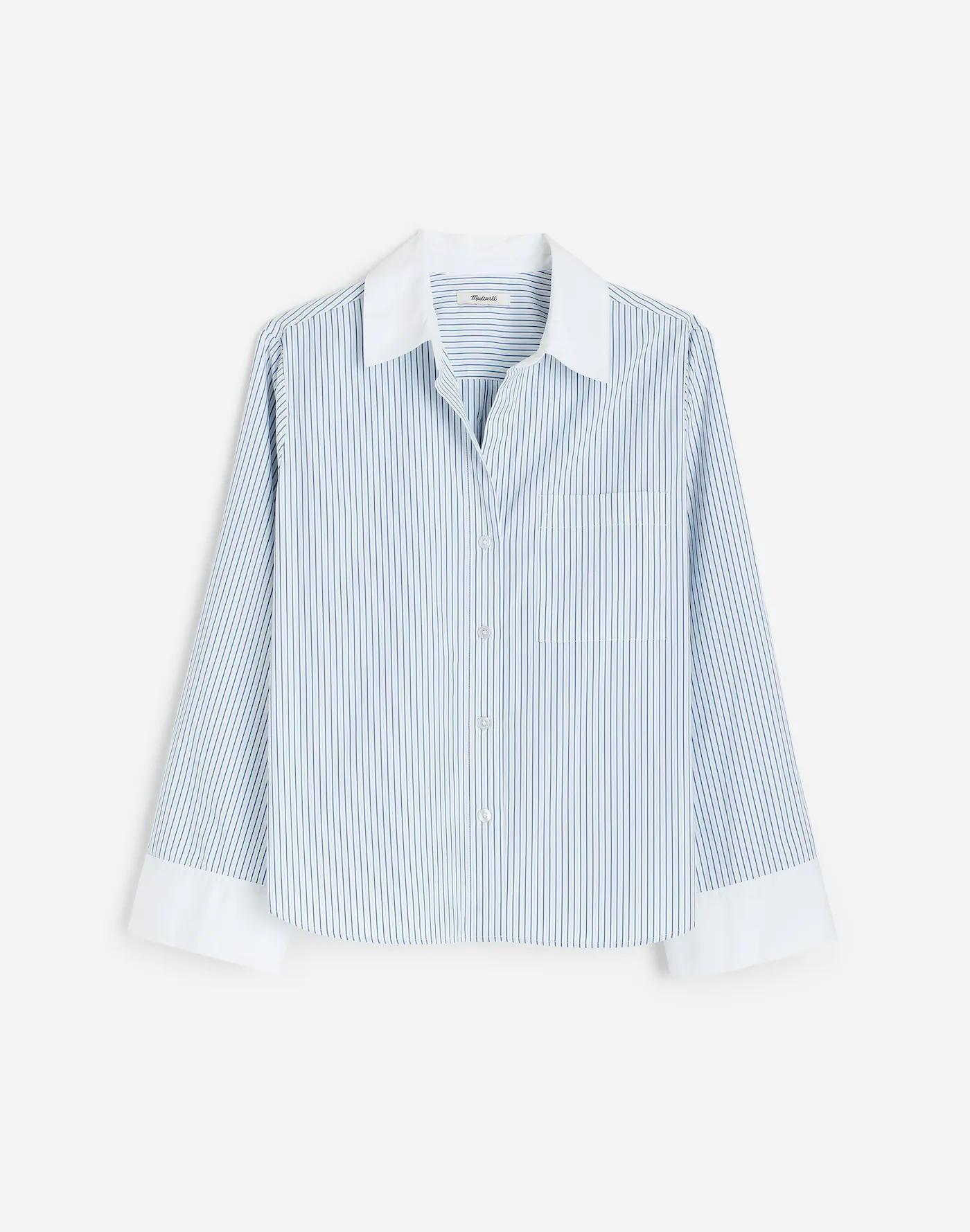 Easy Y-Neck Button-Up Shirt Product Image