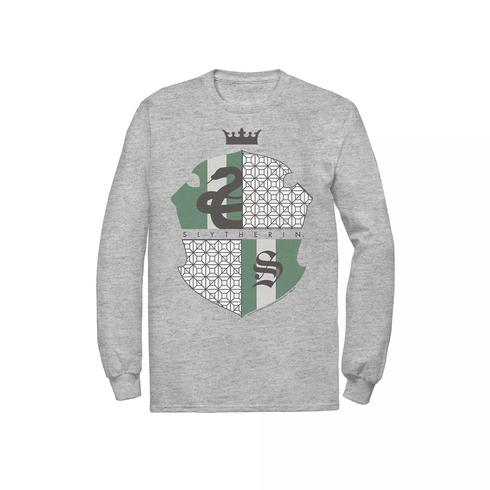 Mens Harry Potter Slytherin Shield Tee Athletic Grey Product Image