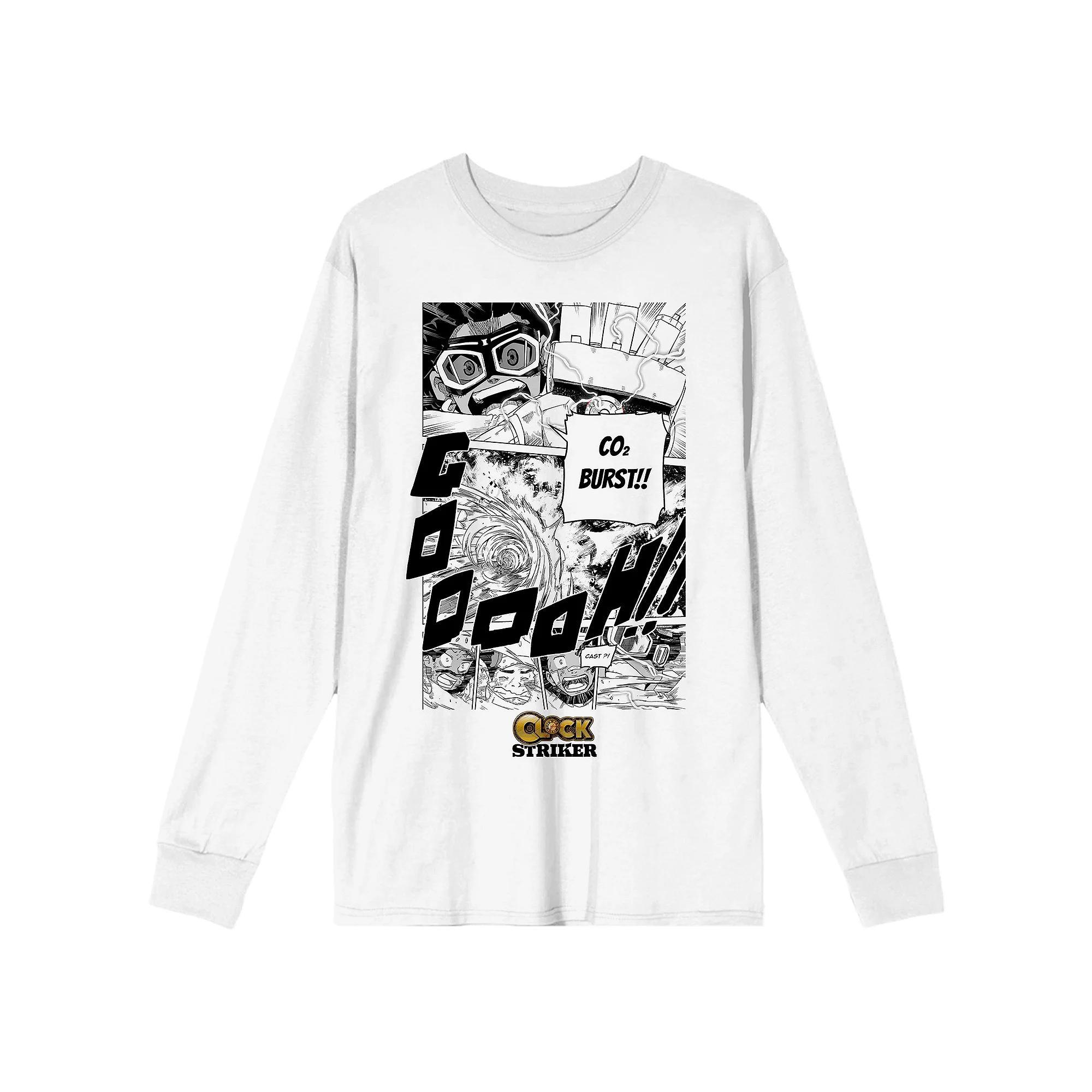 Men's Clock Striker Manga Page CO2 Long Sleeve, Size: Small, White Product Image