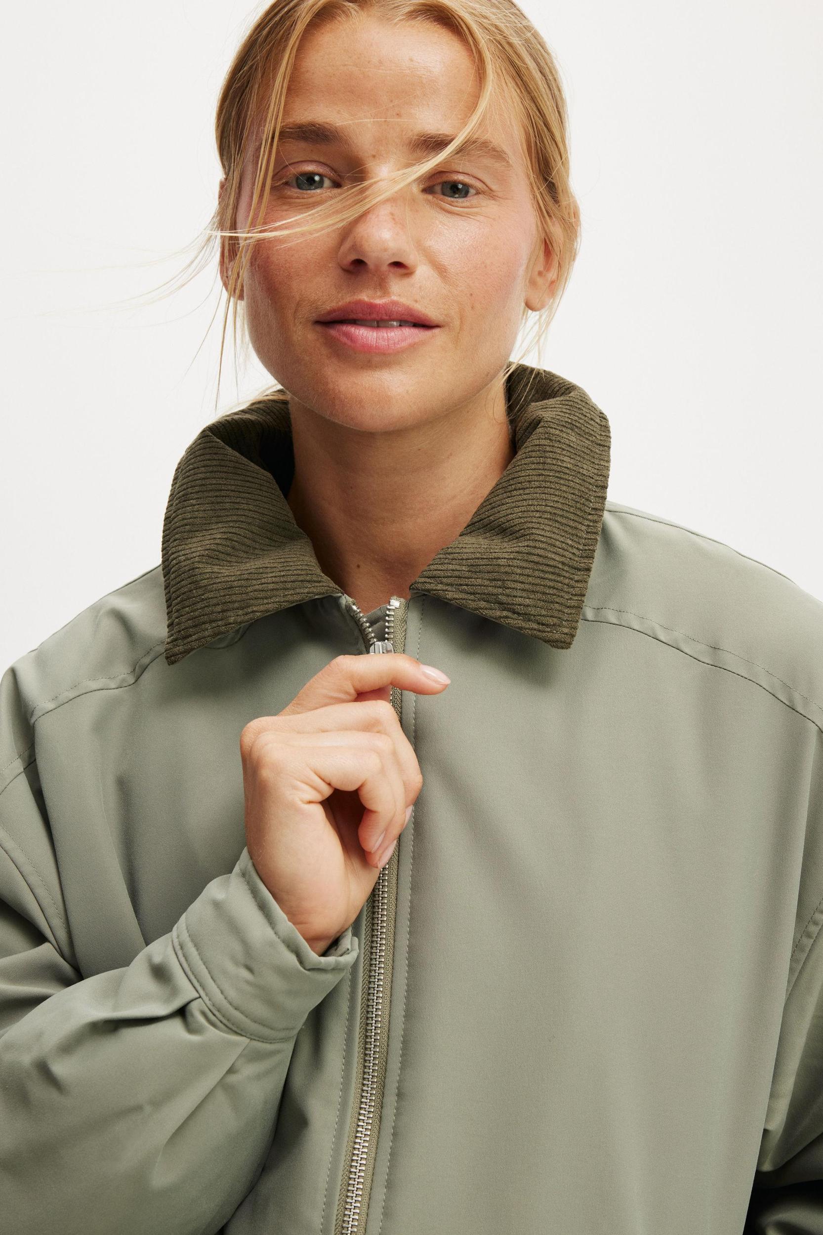Contrast Collar Oversized Jacket Product Image