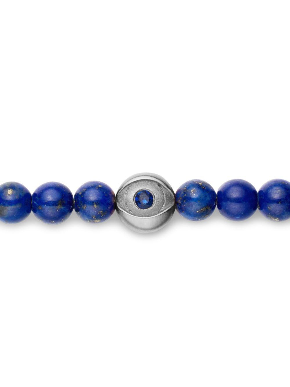 sterling silver Spiritual Beads Evil Eye bracelet (4mm) Product Image