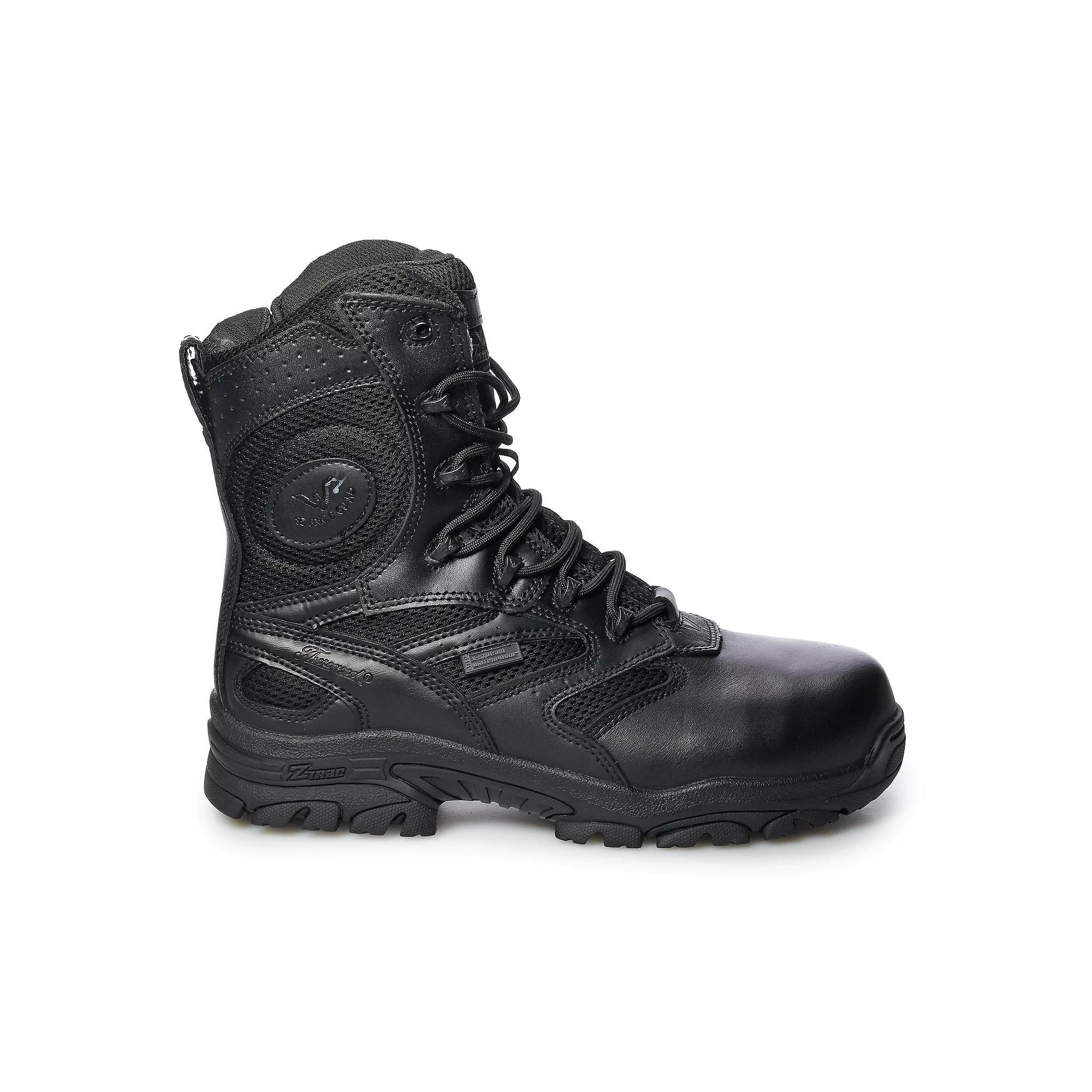 Thorogood The Deuce 8" Side Zip Men's Leather Waterproof Combat Uniform Boots, Size: 9.5 XW, Black Product Image