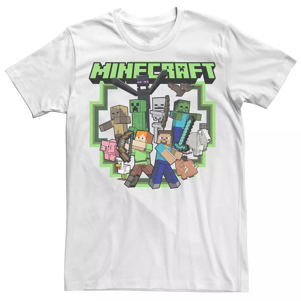 Men's Minecraft All Aboard Build Create Explore Tee, Size: XS, White Product Image