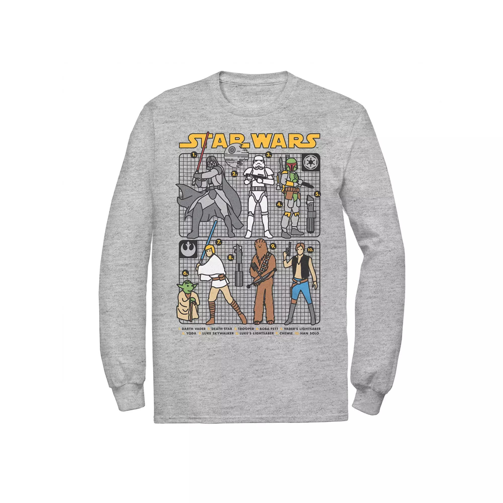 Big & tall Star Wars Crew Characters Tee, Men's, Size: Large Tall, Athletic Grey Product Image