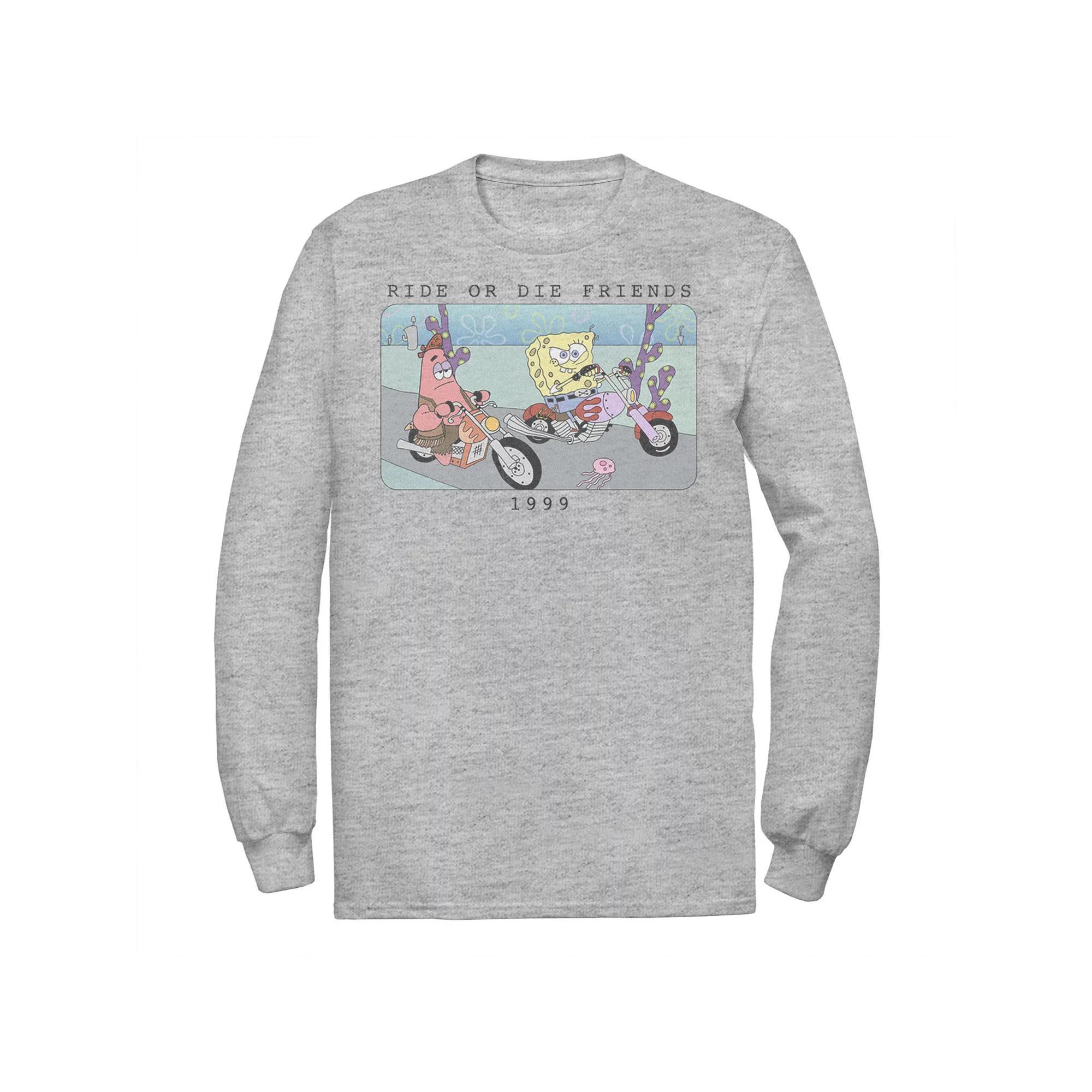 Men's Nickelodeon SpongeBob SquarePants Ride Or Die Friends 1999 Portrait Long Sleeve Graphic Tee, Size: XXL, White Product Image