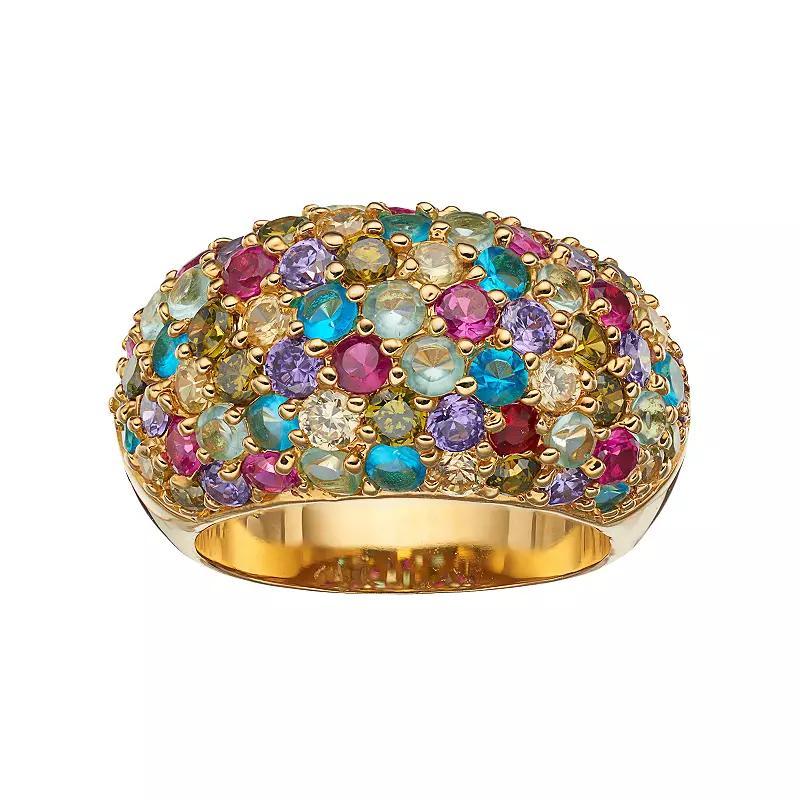 Sophie Miller Lab-Created Ruby & Cubic Zirconia Dome Ring, Women's, Size: 5, Multicolor Product Image