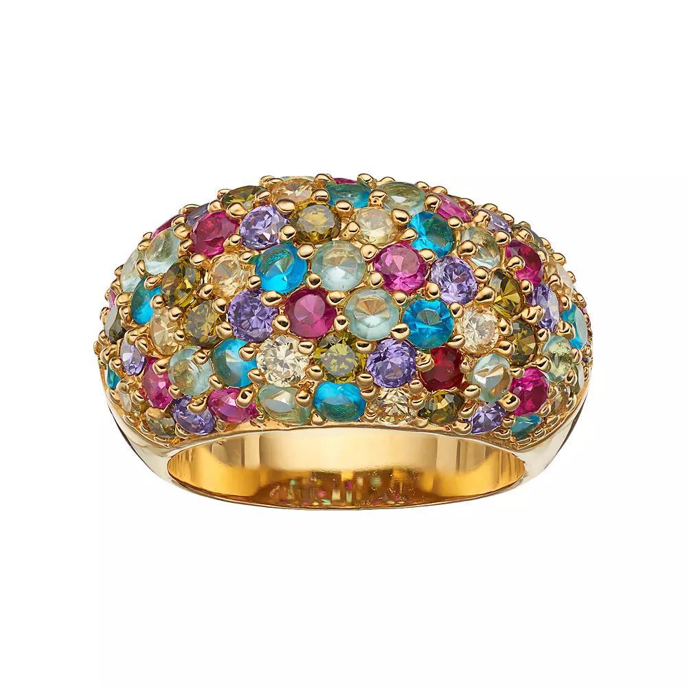 Sophie Miller Lab-Created Ruby & Cubic Zirconia Dome Ring, Women's, Size: 5, Multicolor Product Image