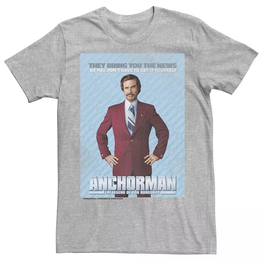 Men's Anchorman Movie Poster Tee, Size: Medium, Athletic Grey Product Image
