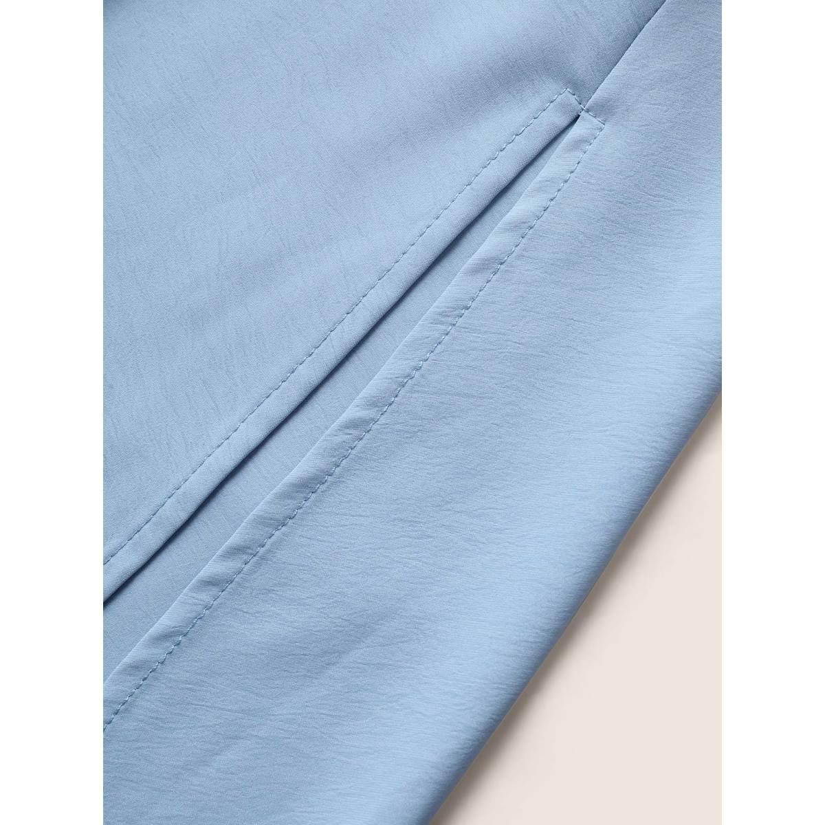 Plus Size Solid Gathered Split Side Tank Maxi Dress LightBlue Women Elegant Gathered V-neck Sleeveless Curvy BloomChic 30/6X Product Image