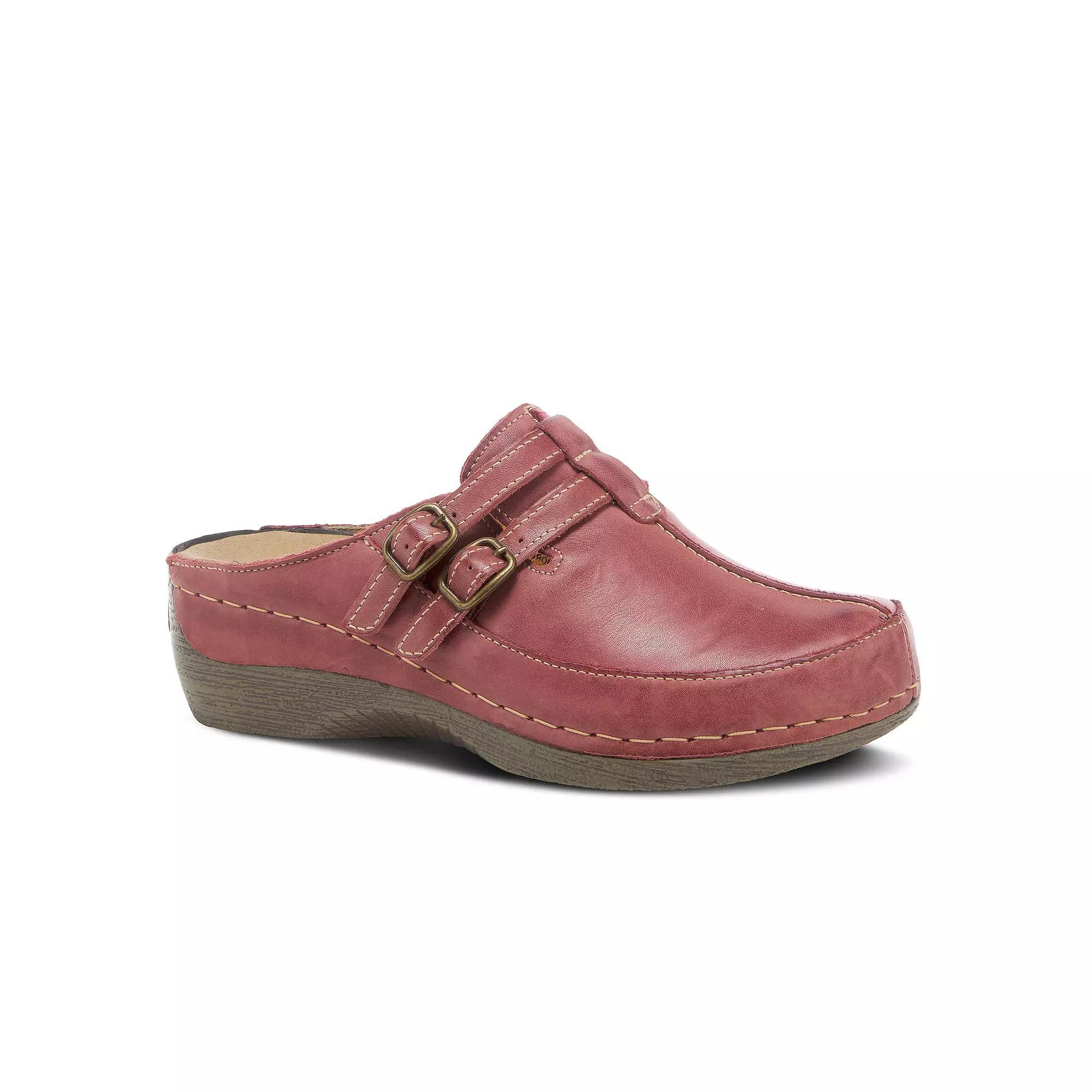 Spring Step Happy Women's Leather Clogs, Size: 39, Red Product Image