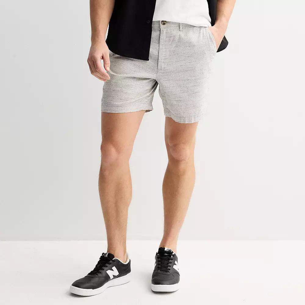 Men's Sonoma Goods For Life® 7" Flexwear Flat Front Shorts, Size: 30 7 IN, Ivory Black Product Image