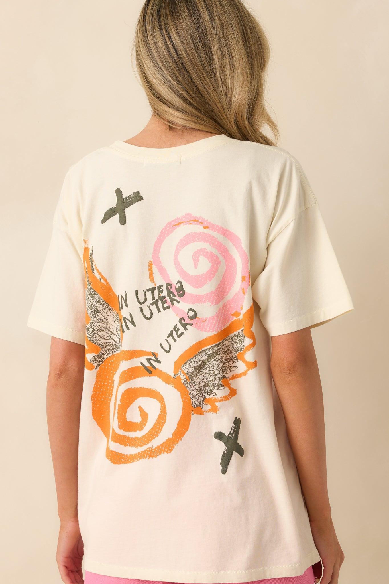 Nirvana Ivory Cotton In Utero Collage Merch Tee Product Image