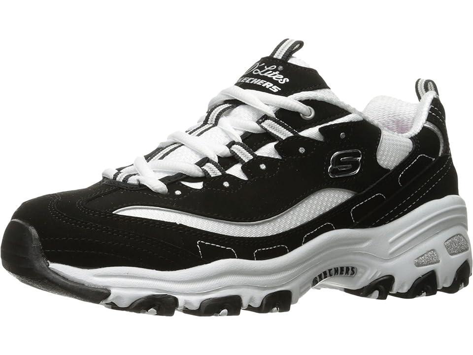 Skechers® D'Lites Women's Shoes, Size: 11, Black White Nubuck Product Image