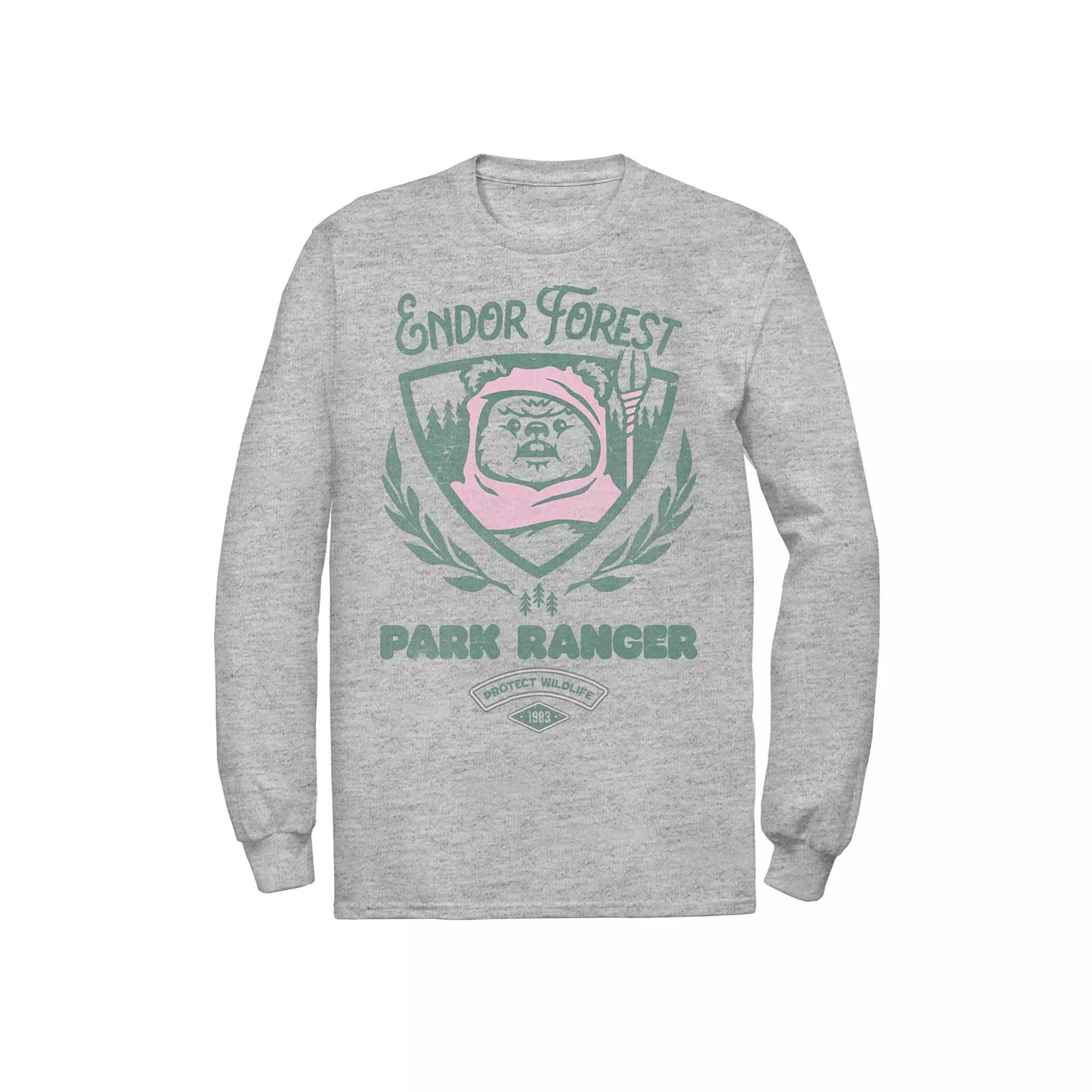 Disney's Star Wars Men's Ewok Park Ranger Long Sleeve Tee, Size: 4XL, Athletic Grey Product Image