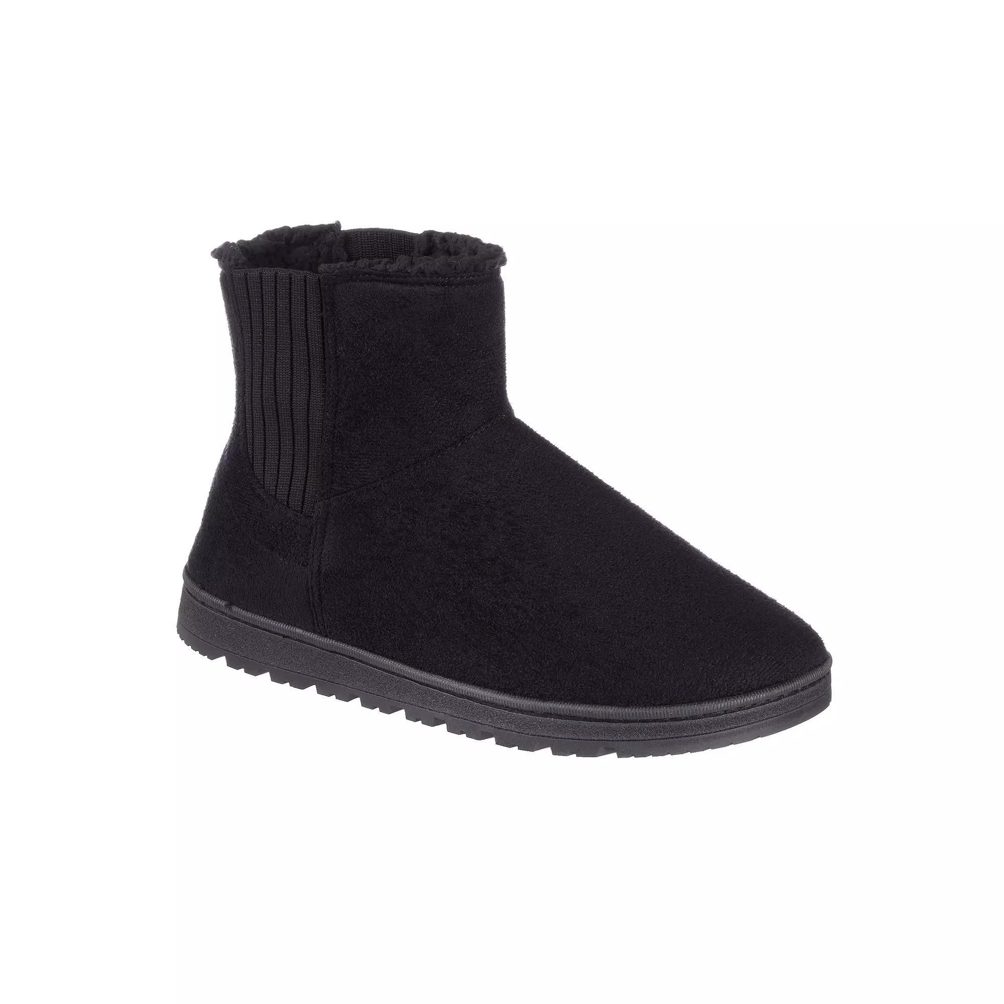 isotoner Wylder Microsuede Memory Foam Women's Indoor/Outdoor Boot Slippers, Size: XL, Black Product Image
