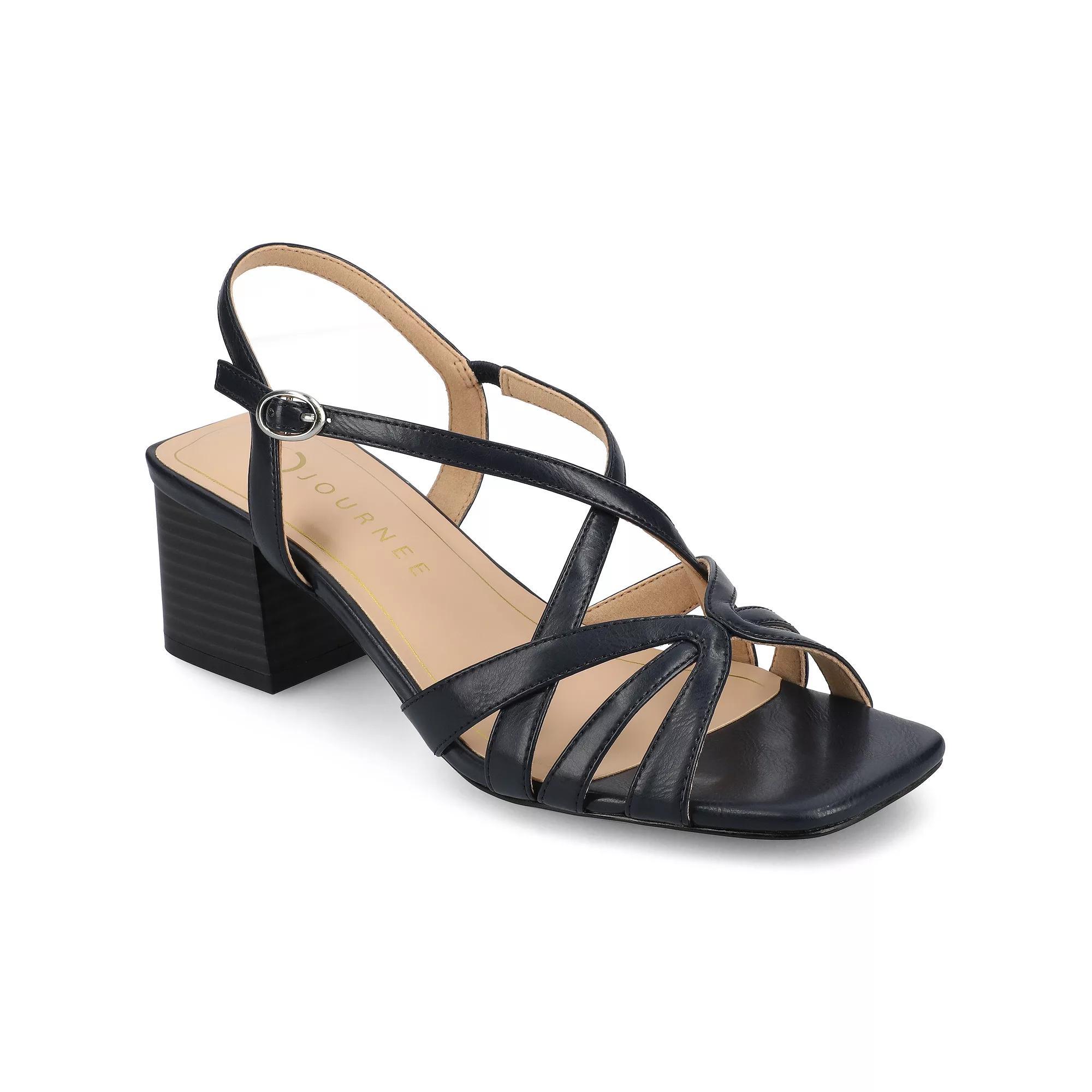 Journee Shyla Women's Block Heel Dress Sandals, Size: 7.5, Blue Product Image