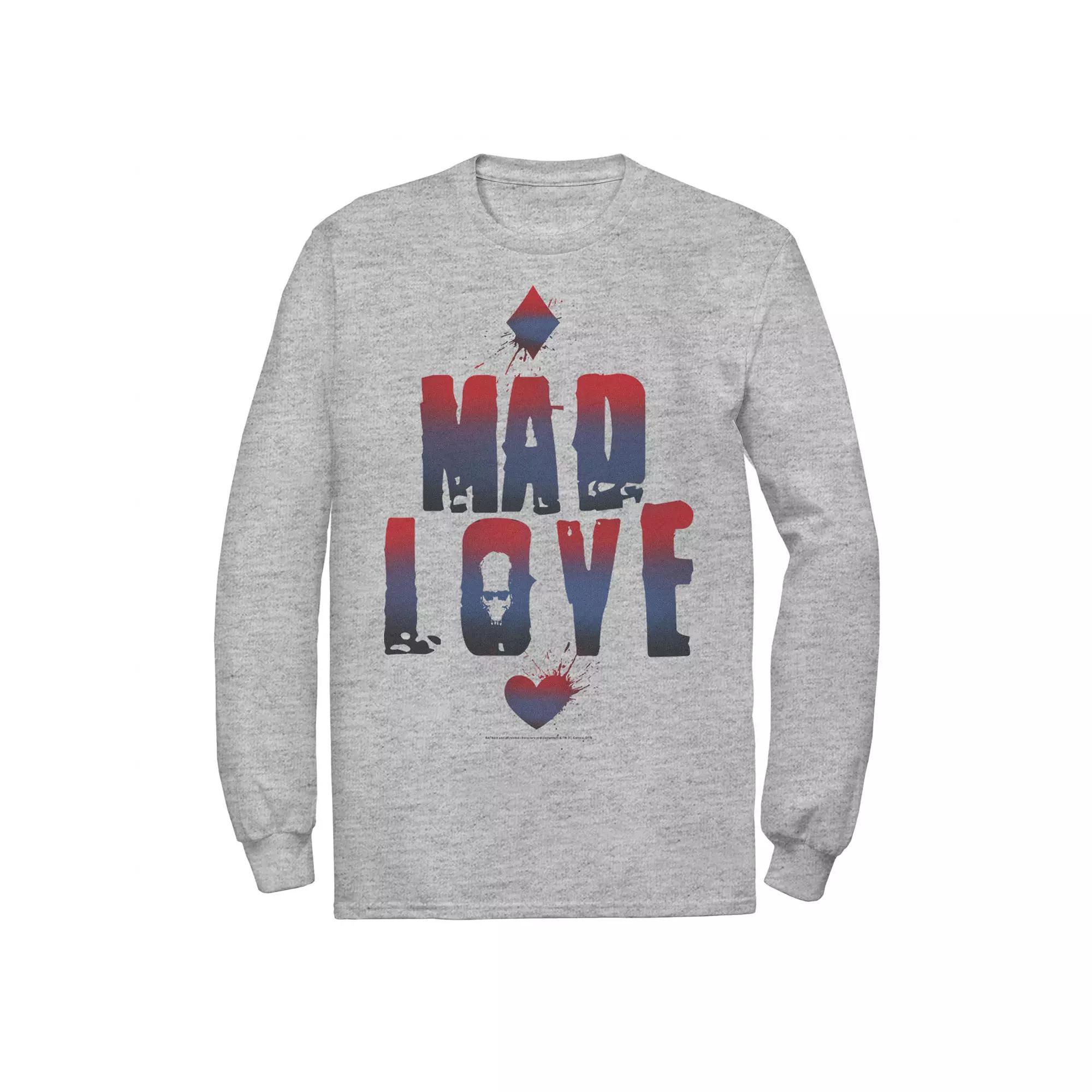 Mens DC Comics Batman Harley Quinn And Joker Mad Love Text Tee, Men's, Size: Small, White Product Image