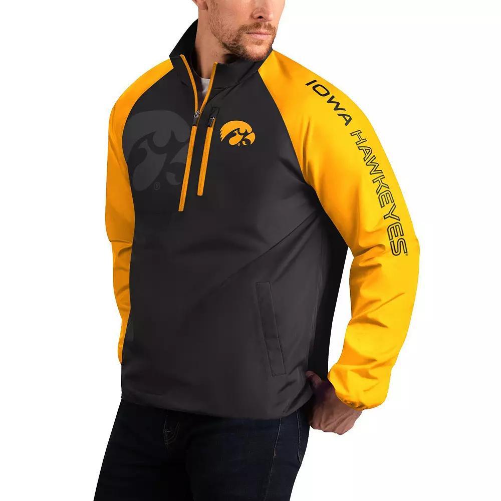 Men's G-III Sports by Carl Banks Black Iowa Hawkeyes Point Guard Raglan Half-Zip Jacket, Size: Medium Product Image