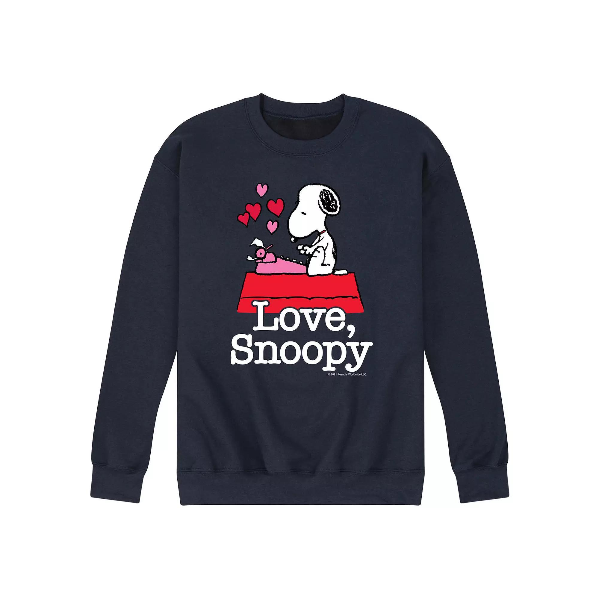 Mens Peanuts Love Snoopy Fleece Sweatshirt Product Image