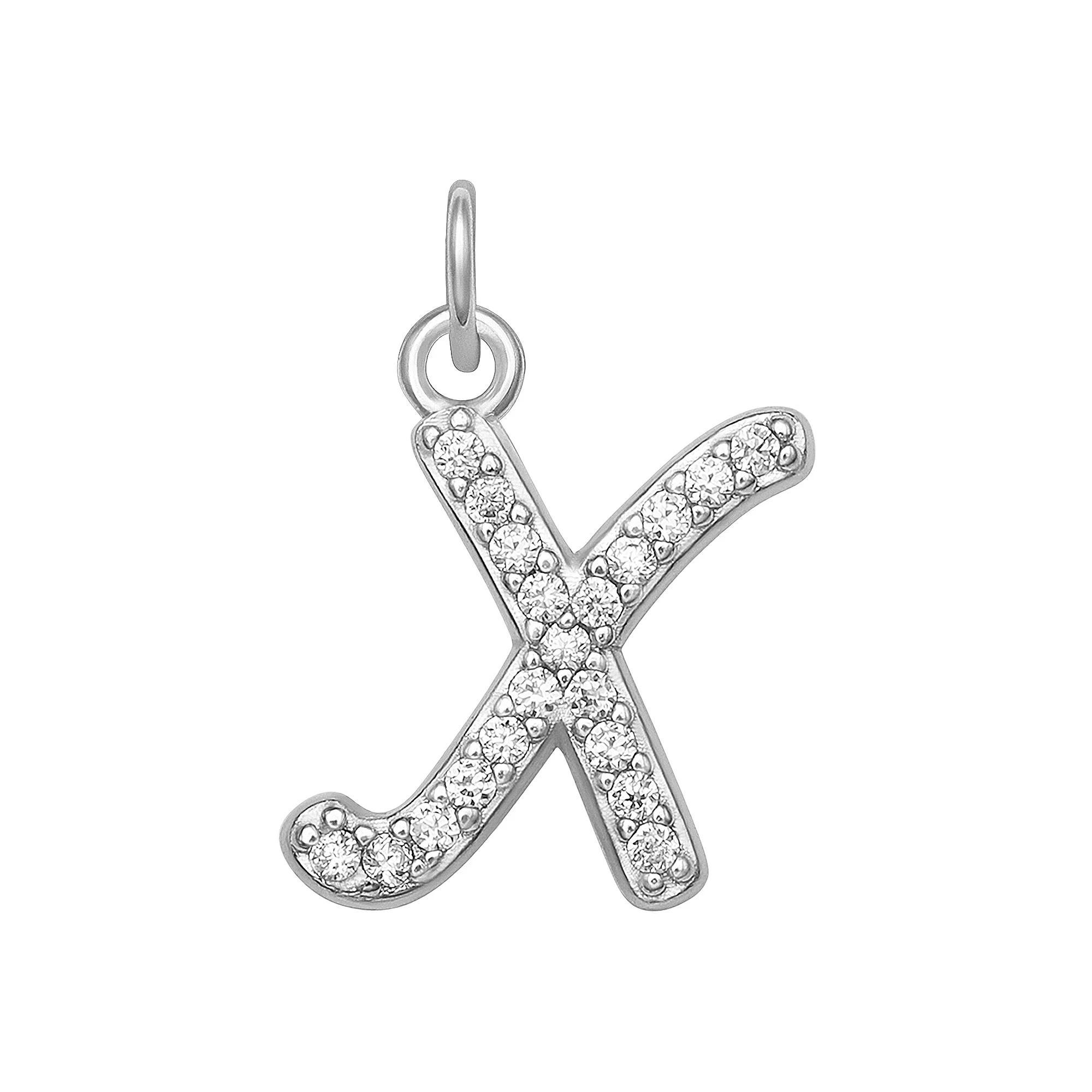LC Lauren Conrad Sterling Silver Cubic Zirconia Initial Charm, Womens, Gold Tone O Product Image