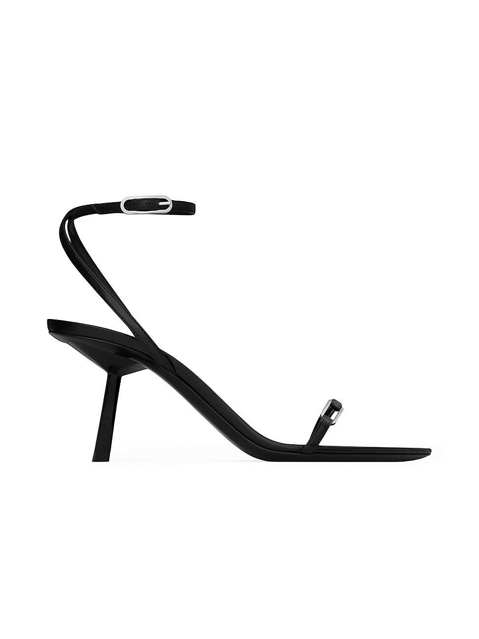 Saint Laurent Womens Kitty Sandals in Shiny Leather Product Image
